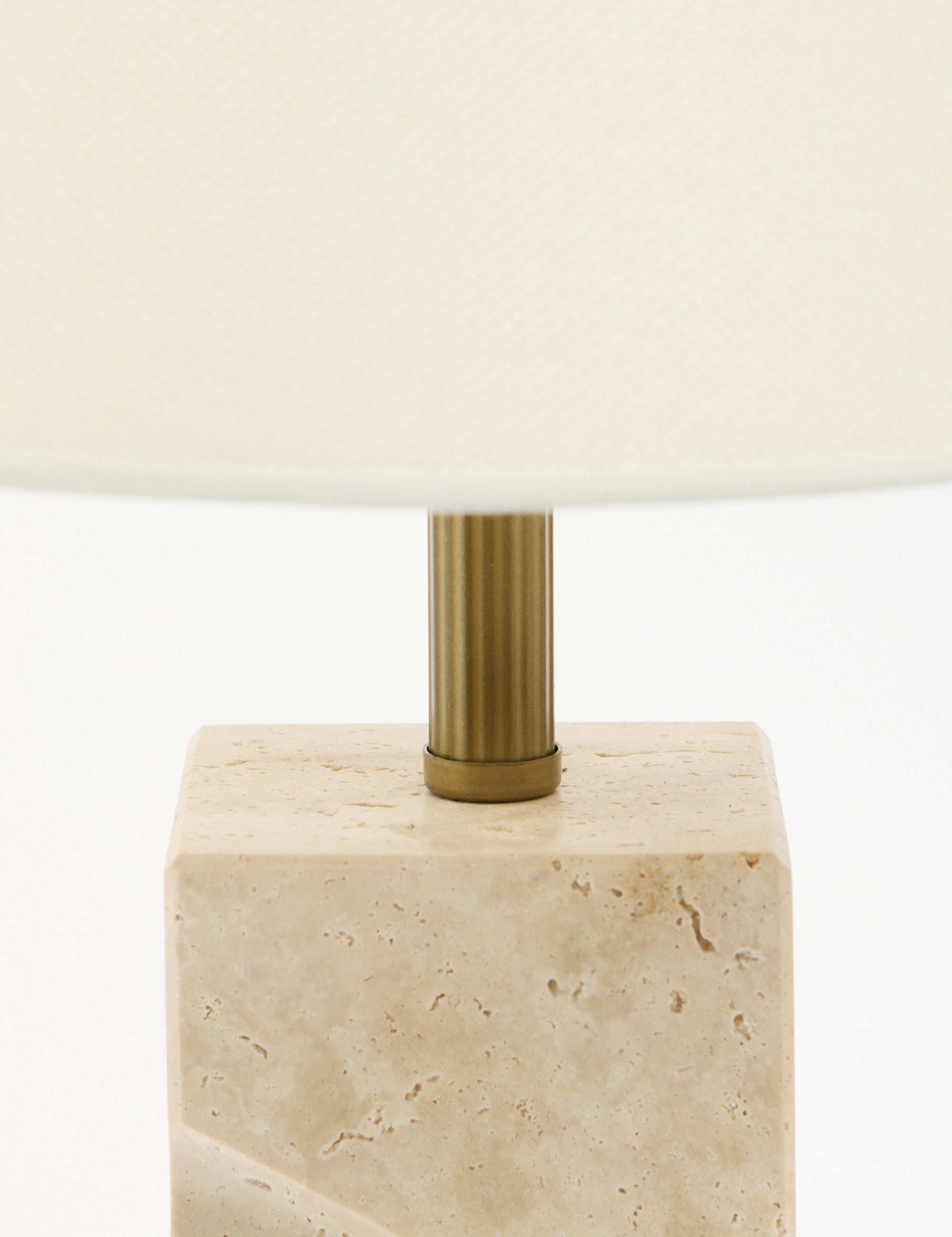 Valen Kumaş Şapkalı Traverten Abajur