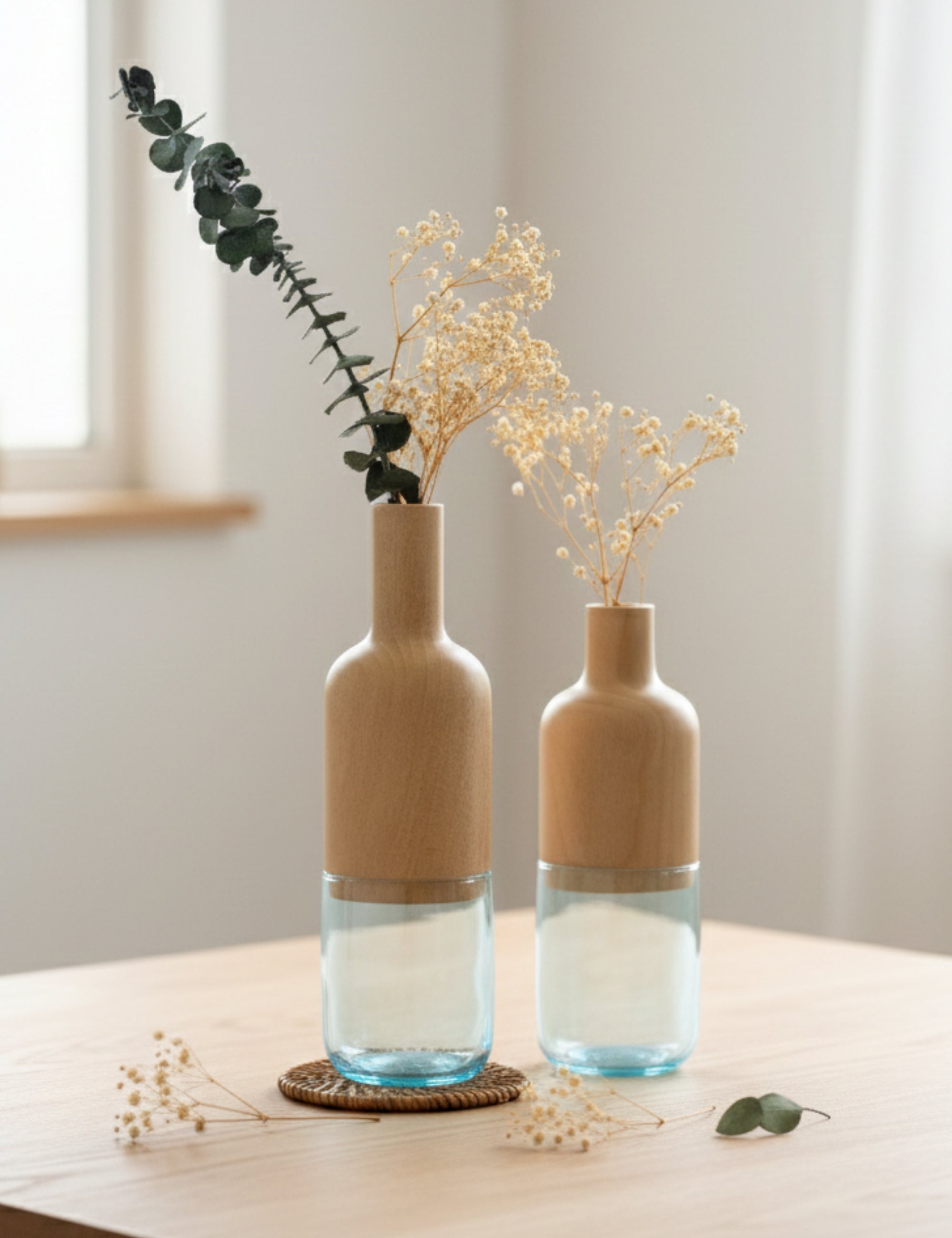 Harmony Minimalist 2'li Vazo Seti - Turkuaz