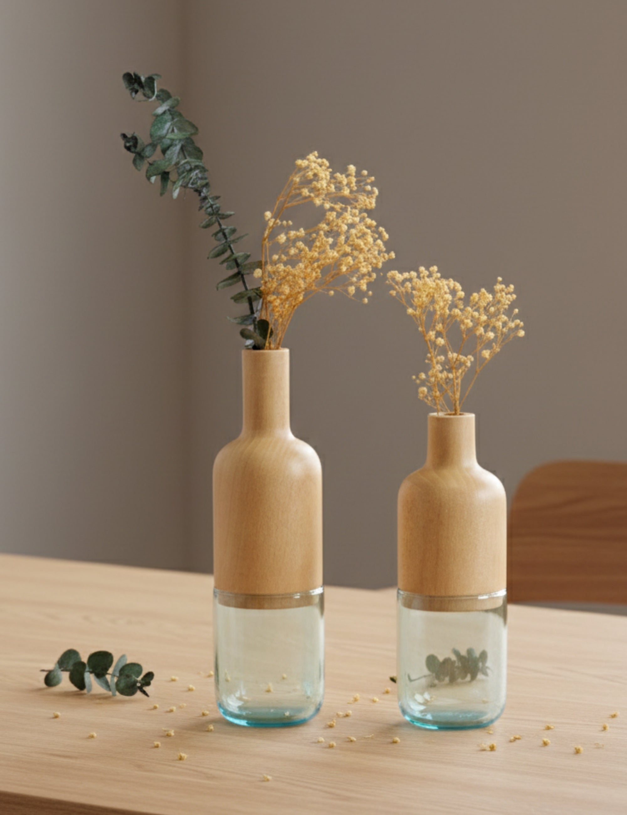 Harmony Minimalist 2'li Vazo Seti - Mint Yeşil