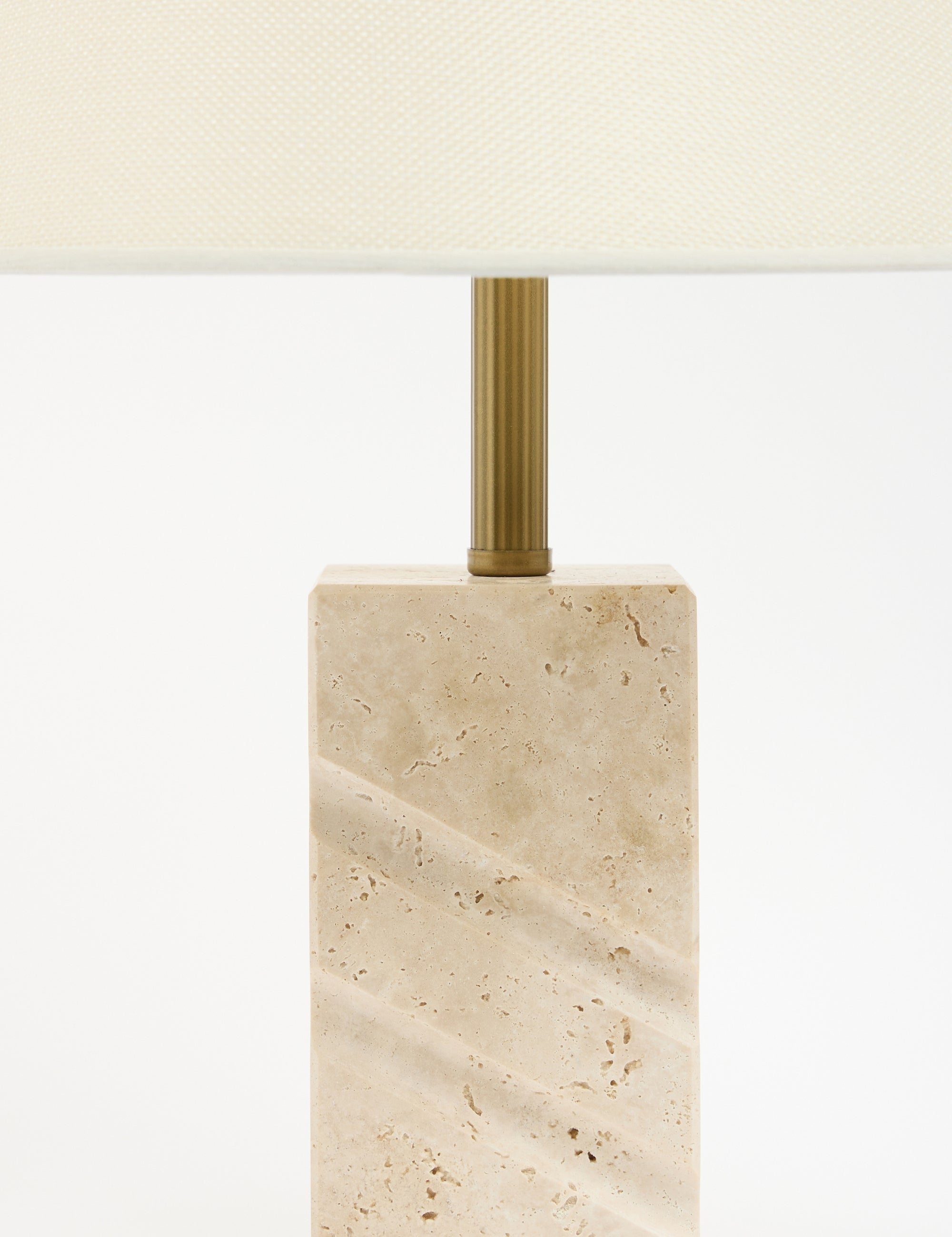 Valen Kumaş Şapkalı Traverten Abajur