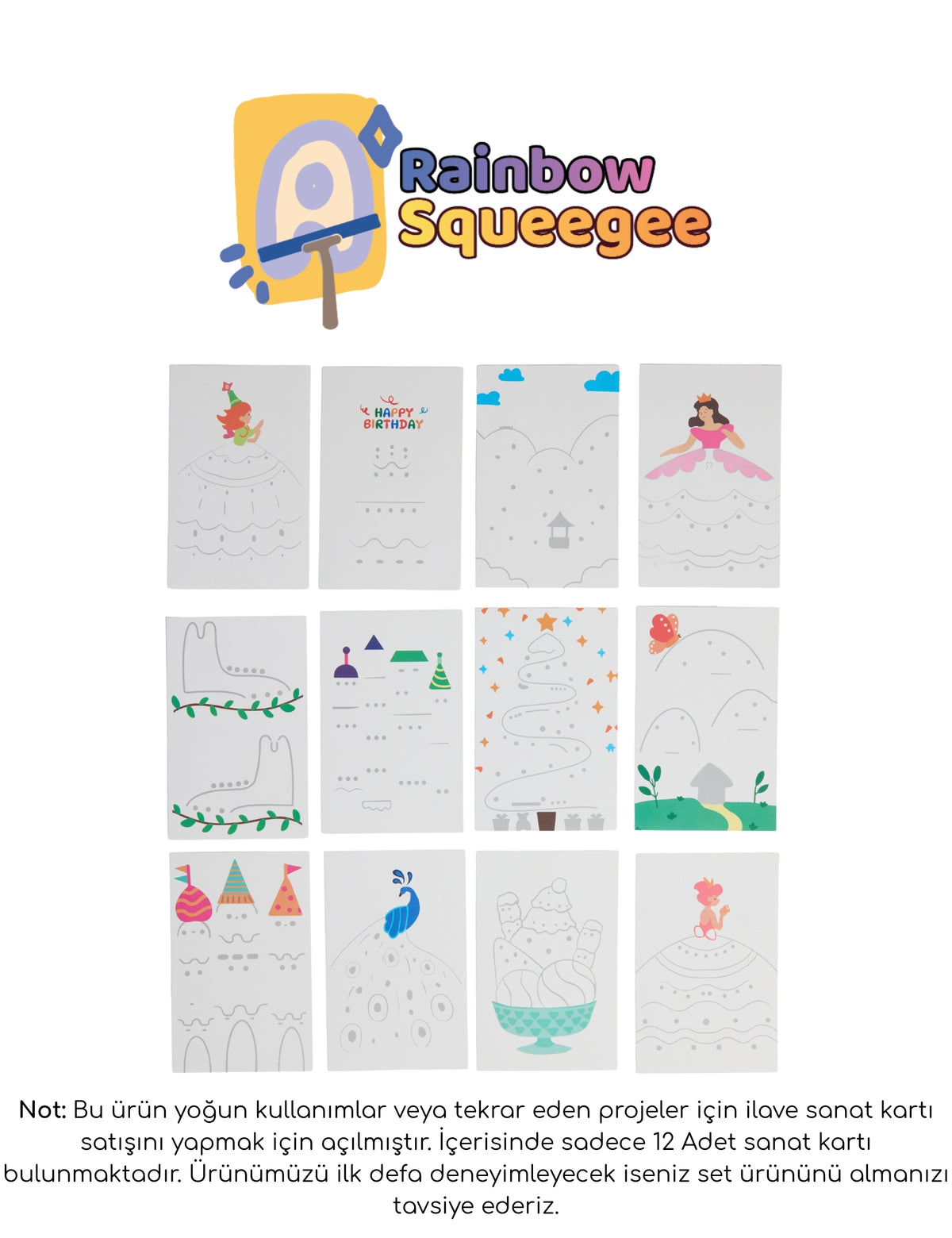 Maisonord Rainbow Squeegee Yedek Sanat Kartı (12 Adet)