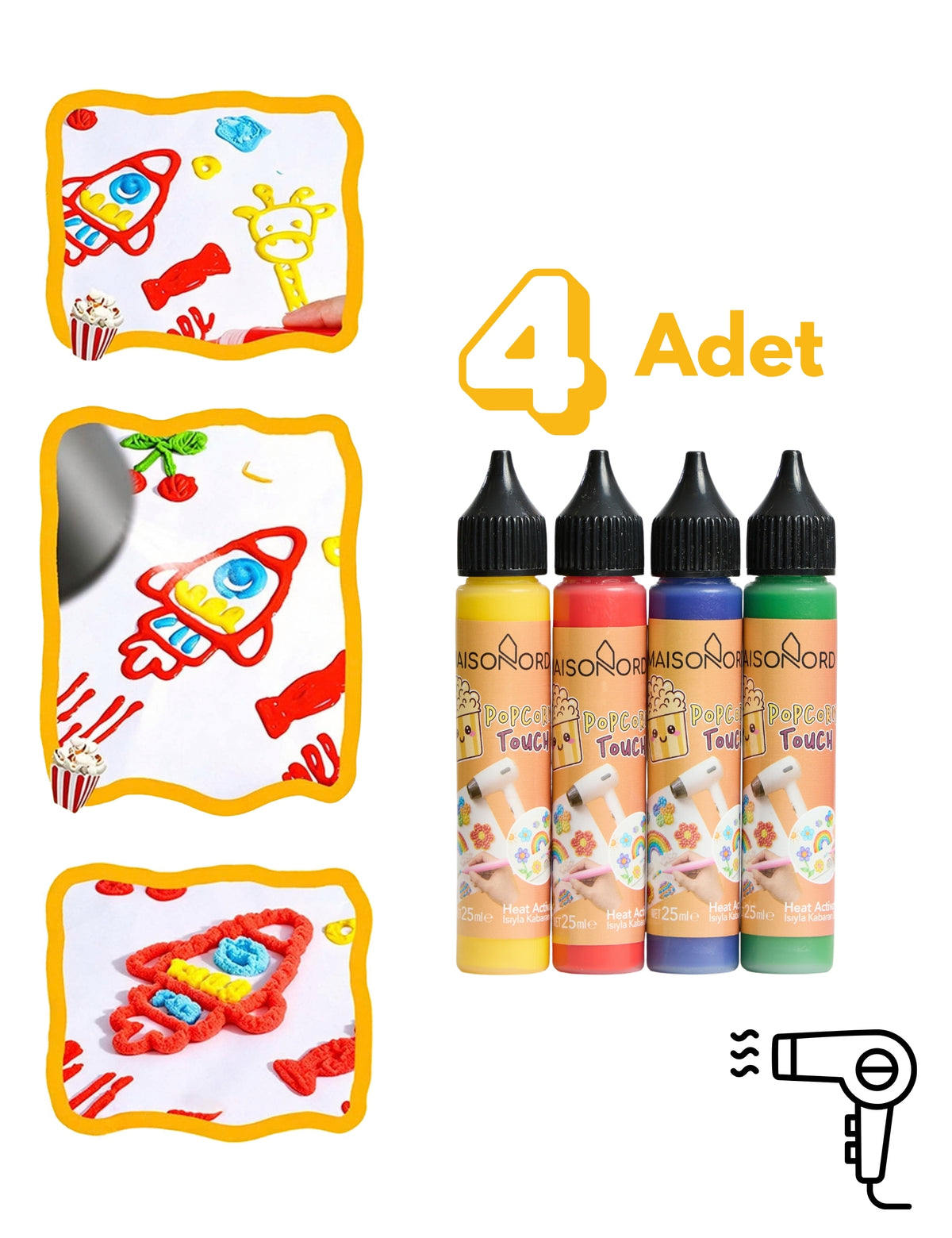 Maisonord Popcorn Touch Yedek Boya (4 Adet)