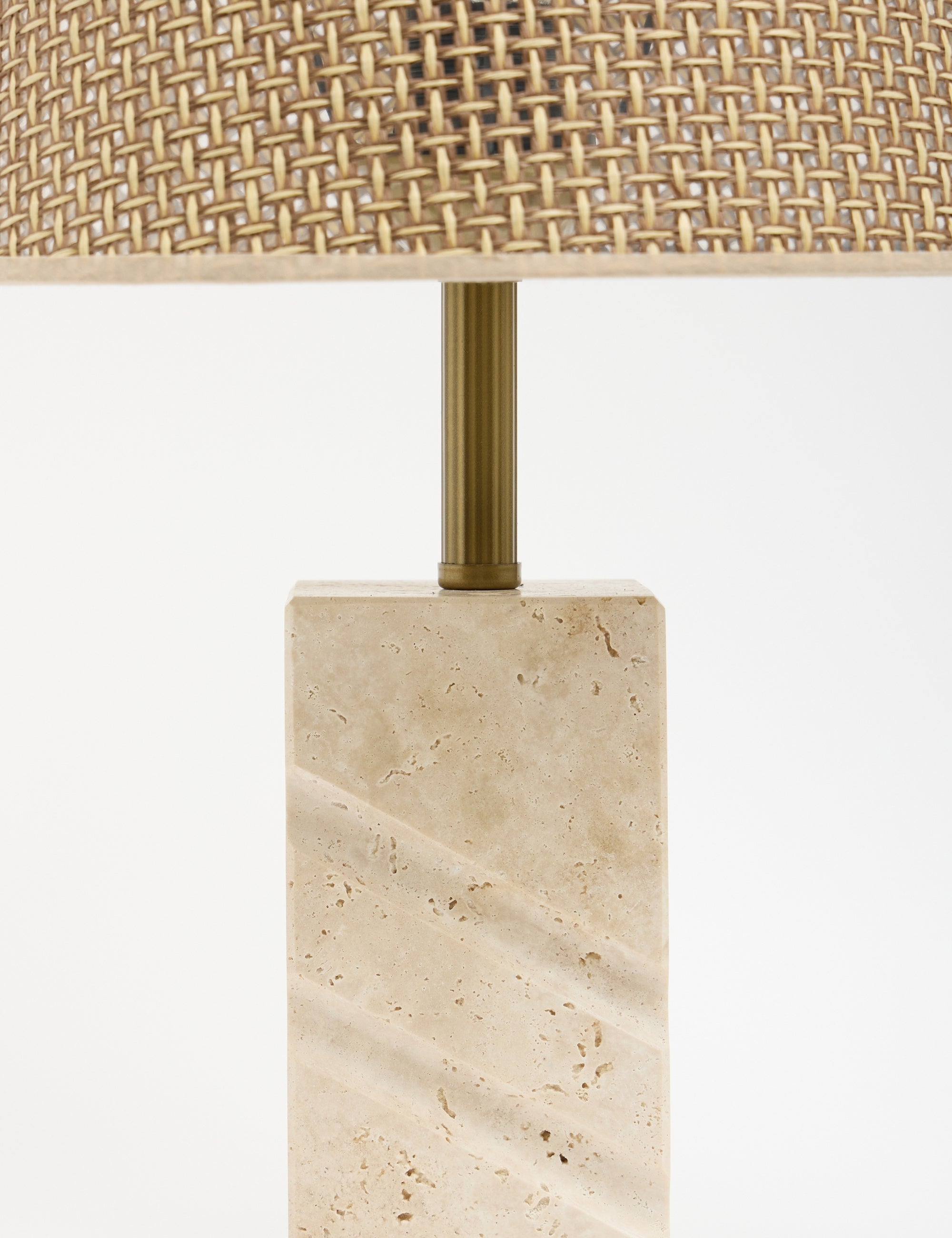 Valen Hasır Şapkalı Traverten Abajur