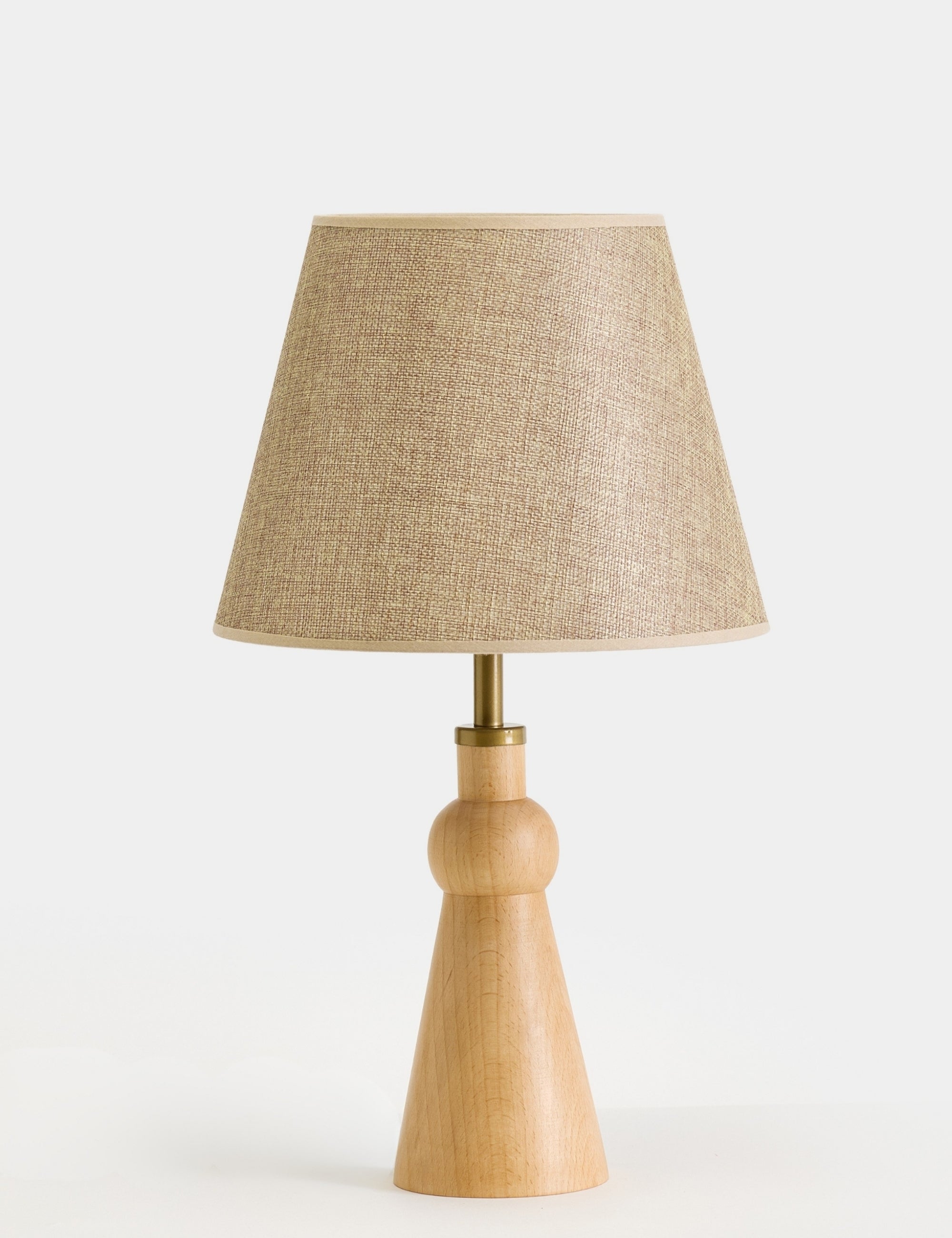 Oslo Kumaş Şapkalı Ahşap Abajur