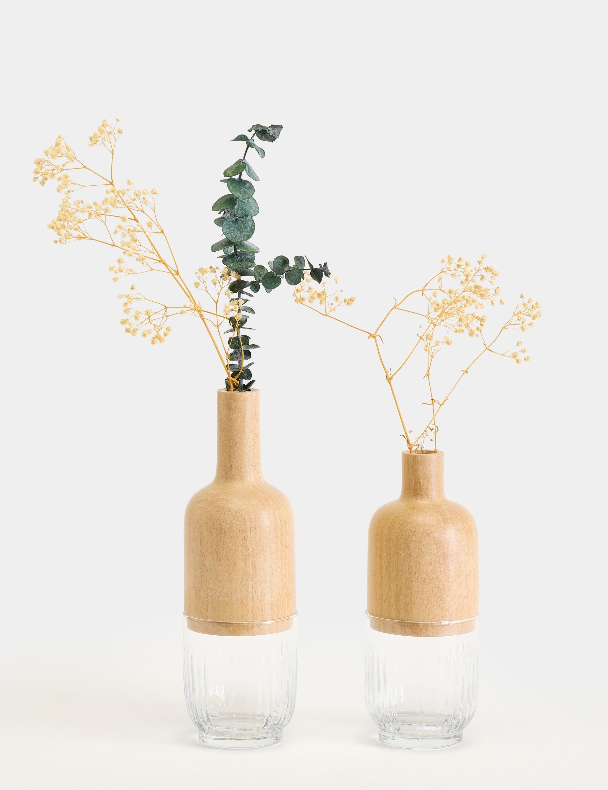 Osaka Minimalist 2'li Vazo Seti - Şeffaf