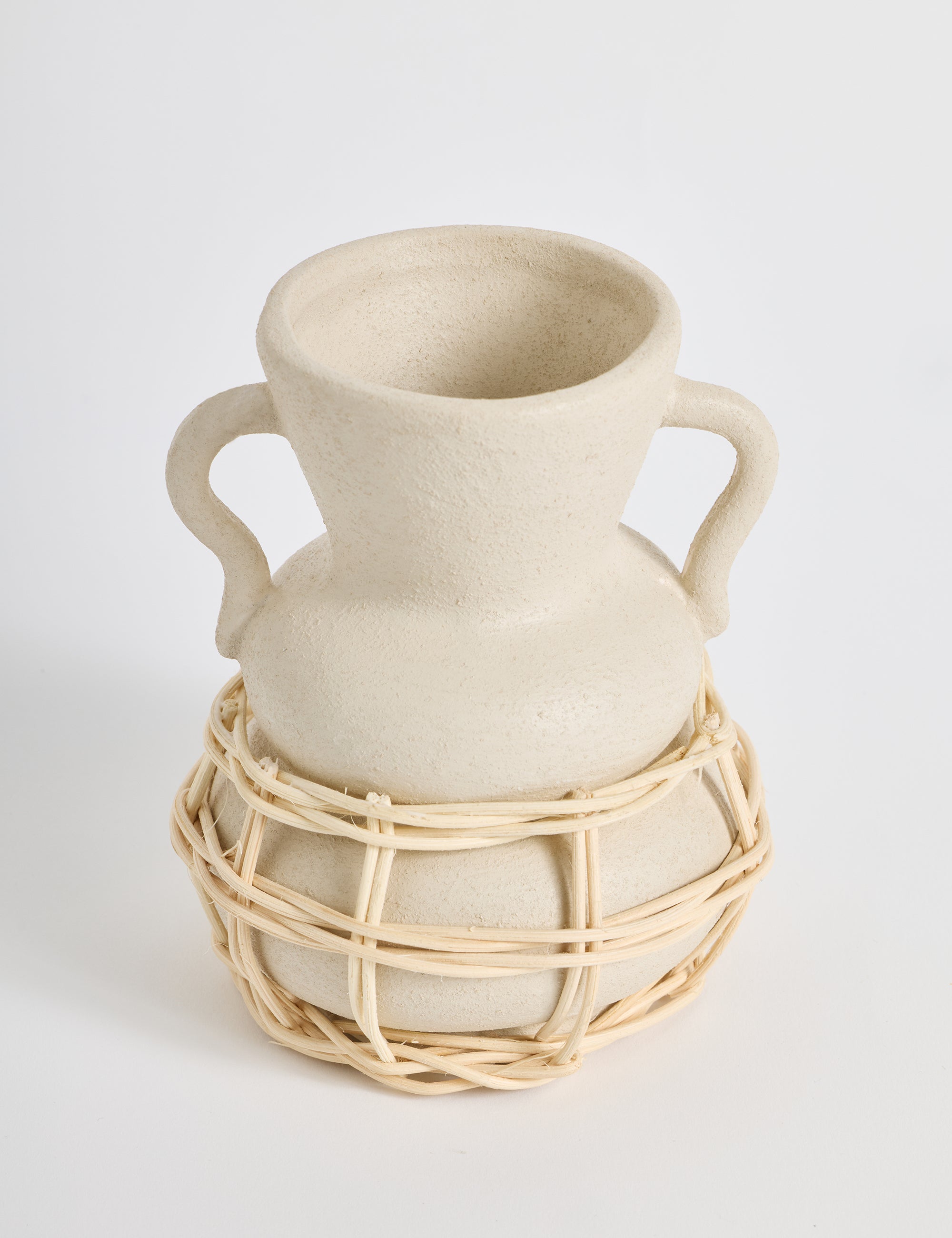 Çömlek Doğal Hasır Örgülü Terakota Vazo