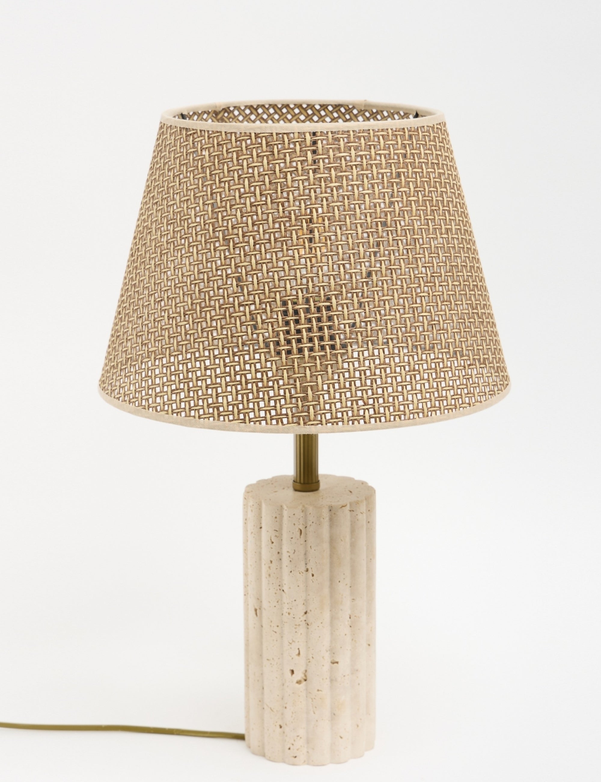 Astra Hasır Şapkalı Traverten Abajur