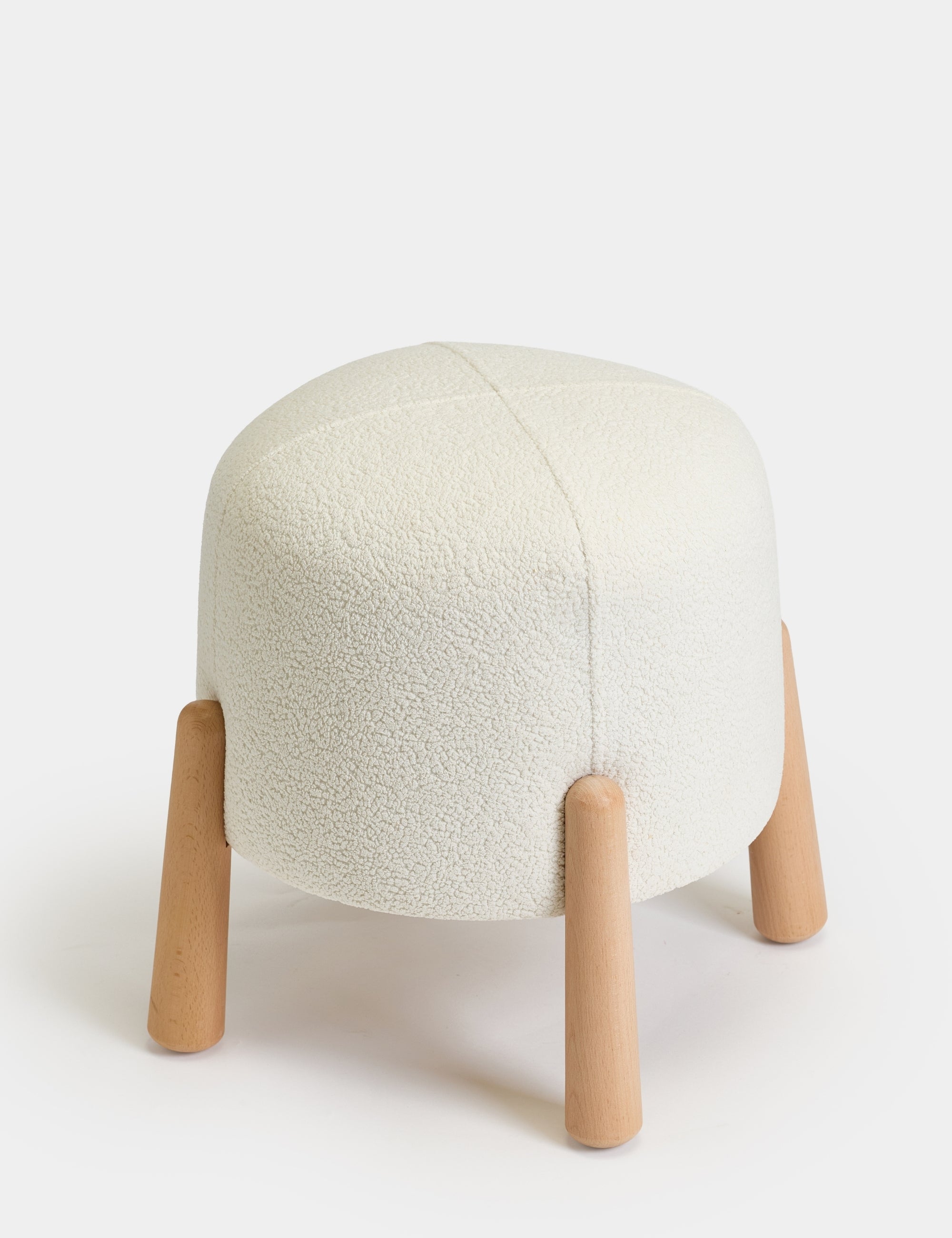 Floki Naturel Ahşap Ayaklı Puf