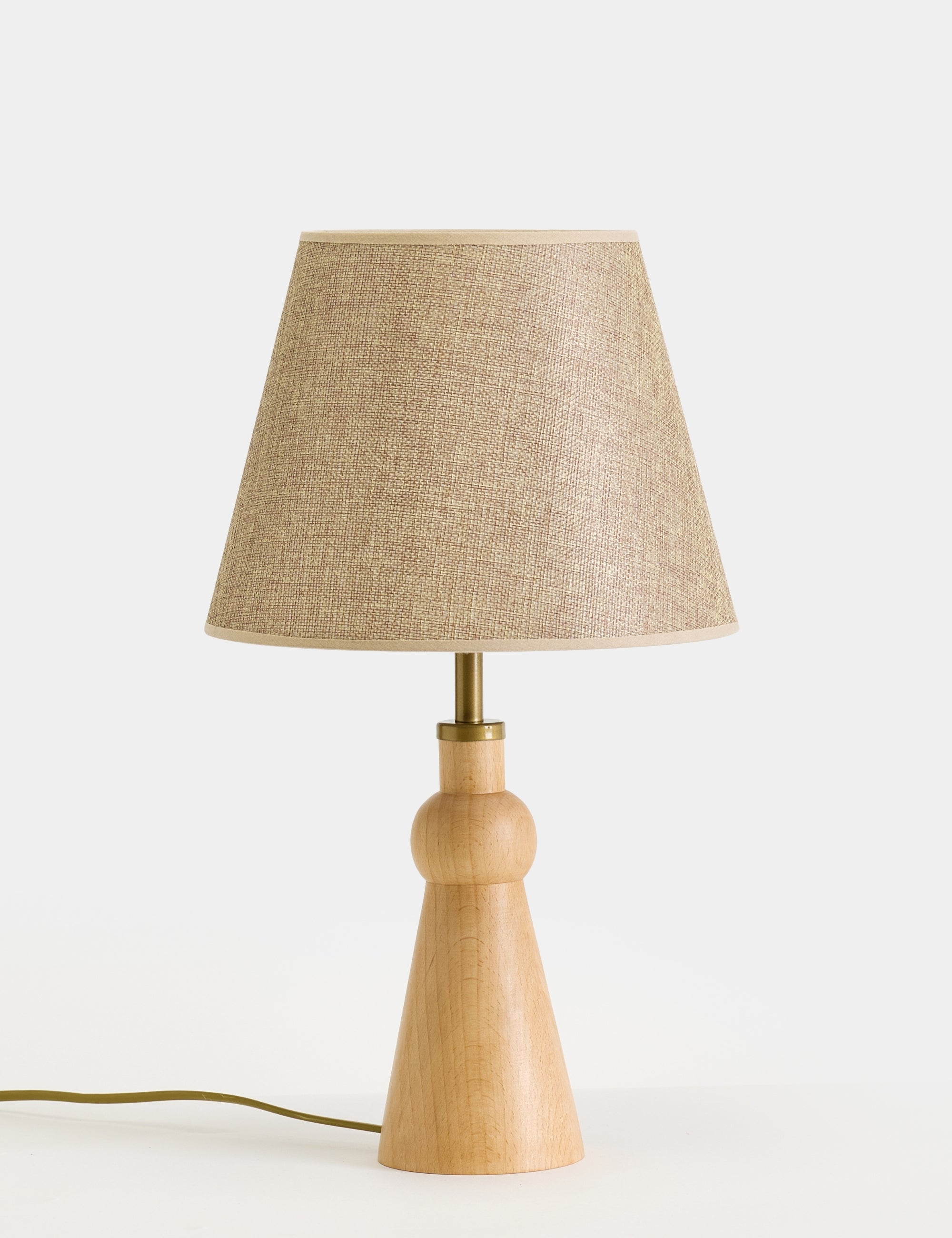 Oslo Kumaş Şapkalı Ahşap Abajur