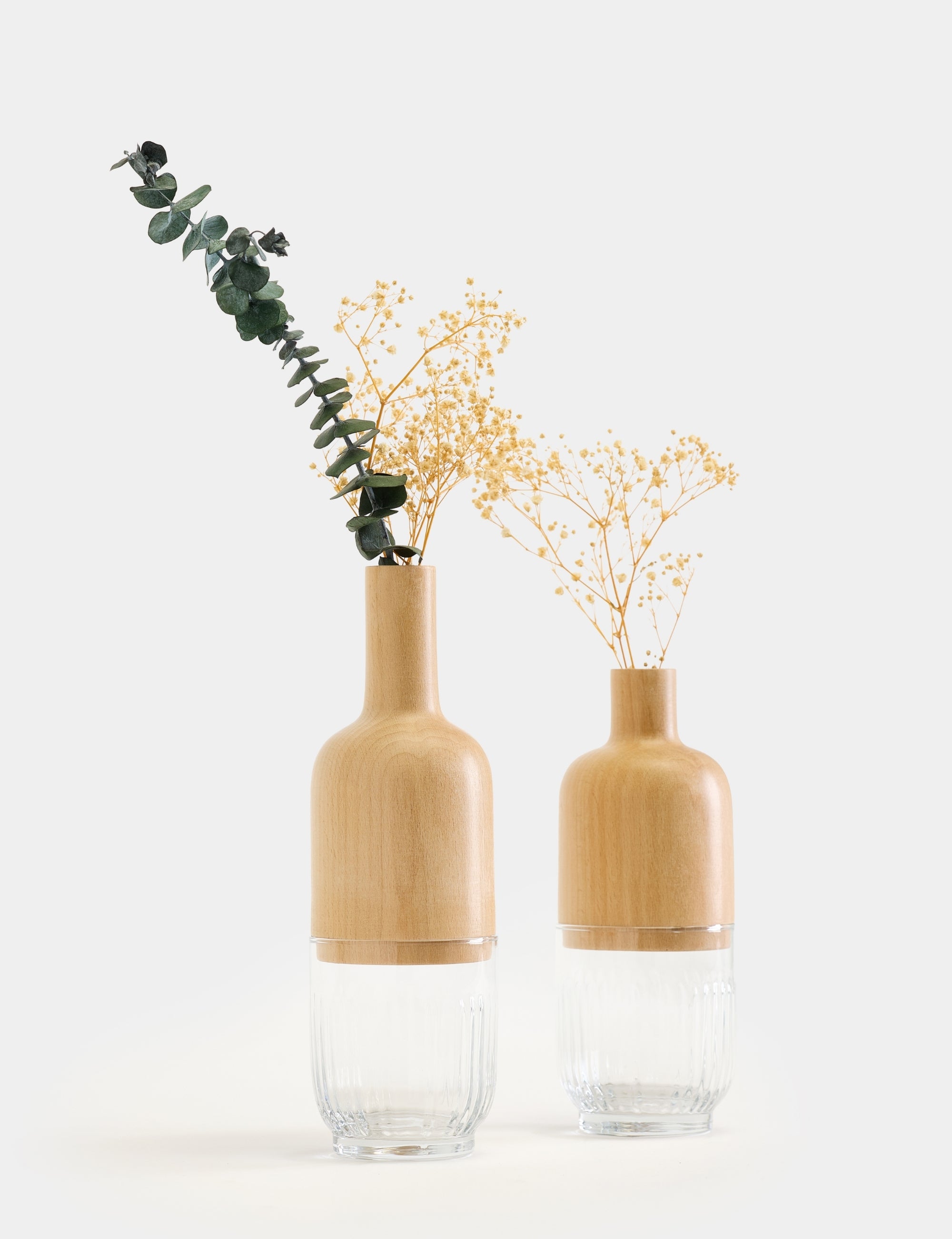 Osaka Minimalist 2'li Vazo Seti - Şeffaf