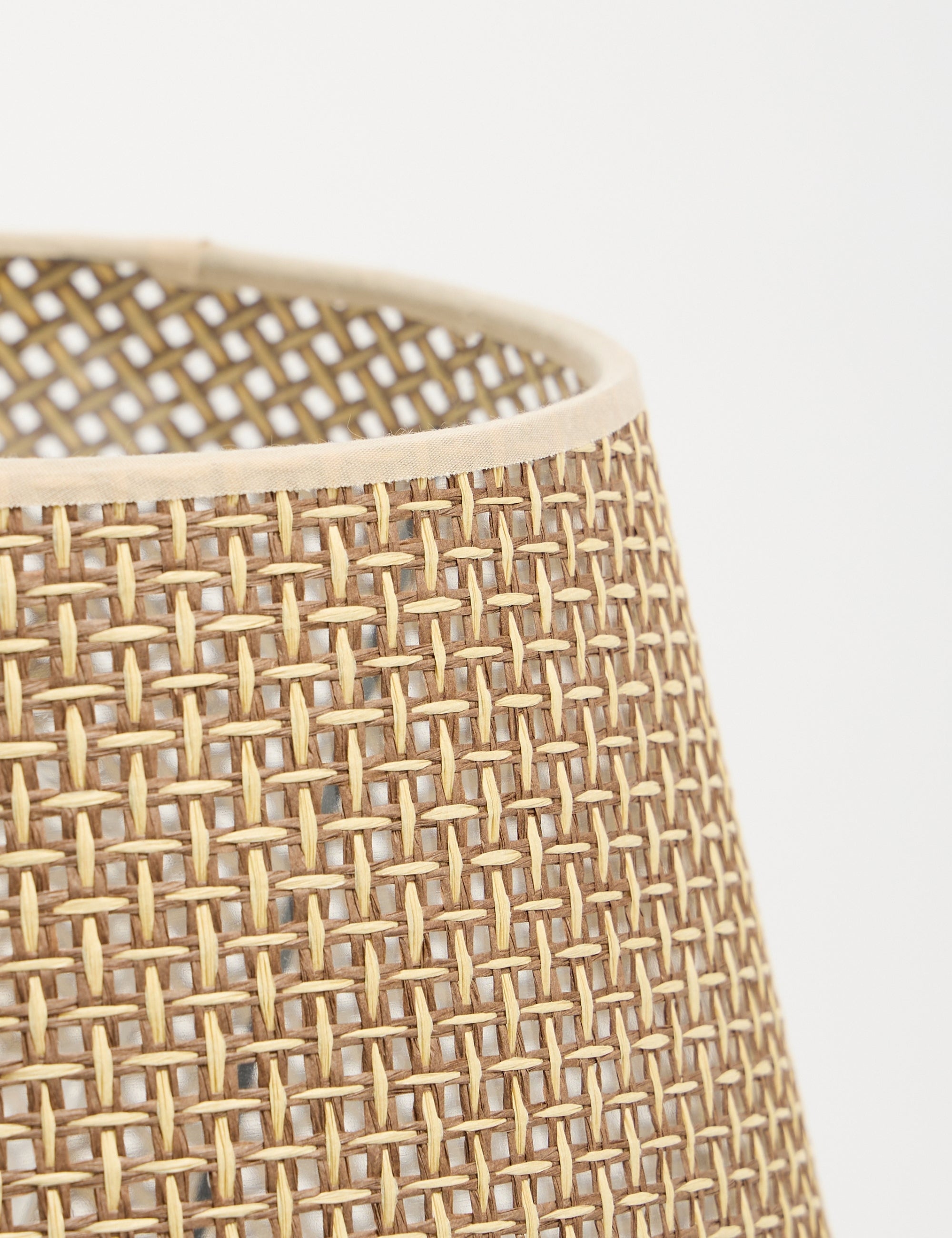 Meya Hasır Şapkalı Traverten Abajur