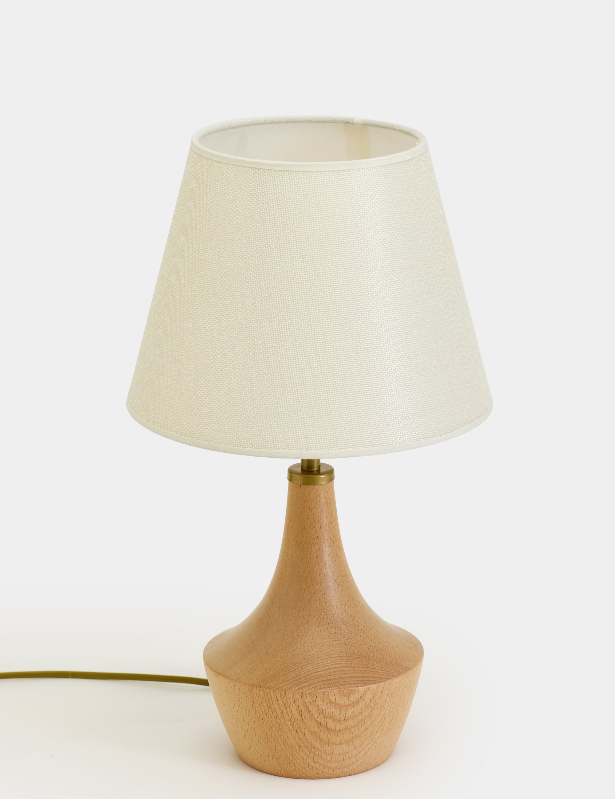 Moss Kumaş Şapkalı Ahşap Abajur