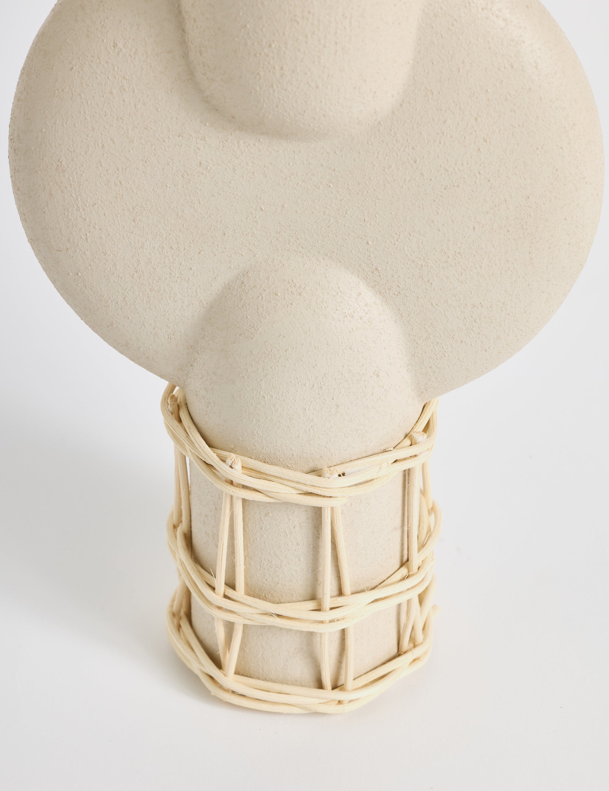 Silindir Doğal Hasır Örgülü Terakota Vazo