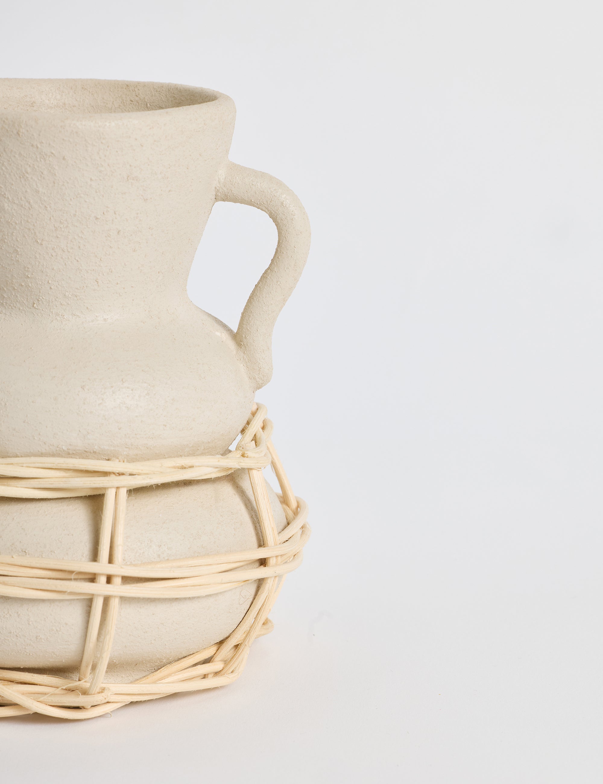 Çömlek Doğal Hasır Örgülü Terakota Vazo