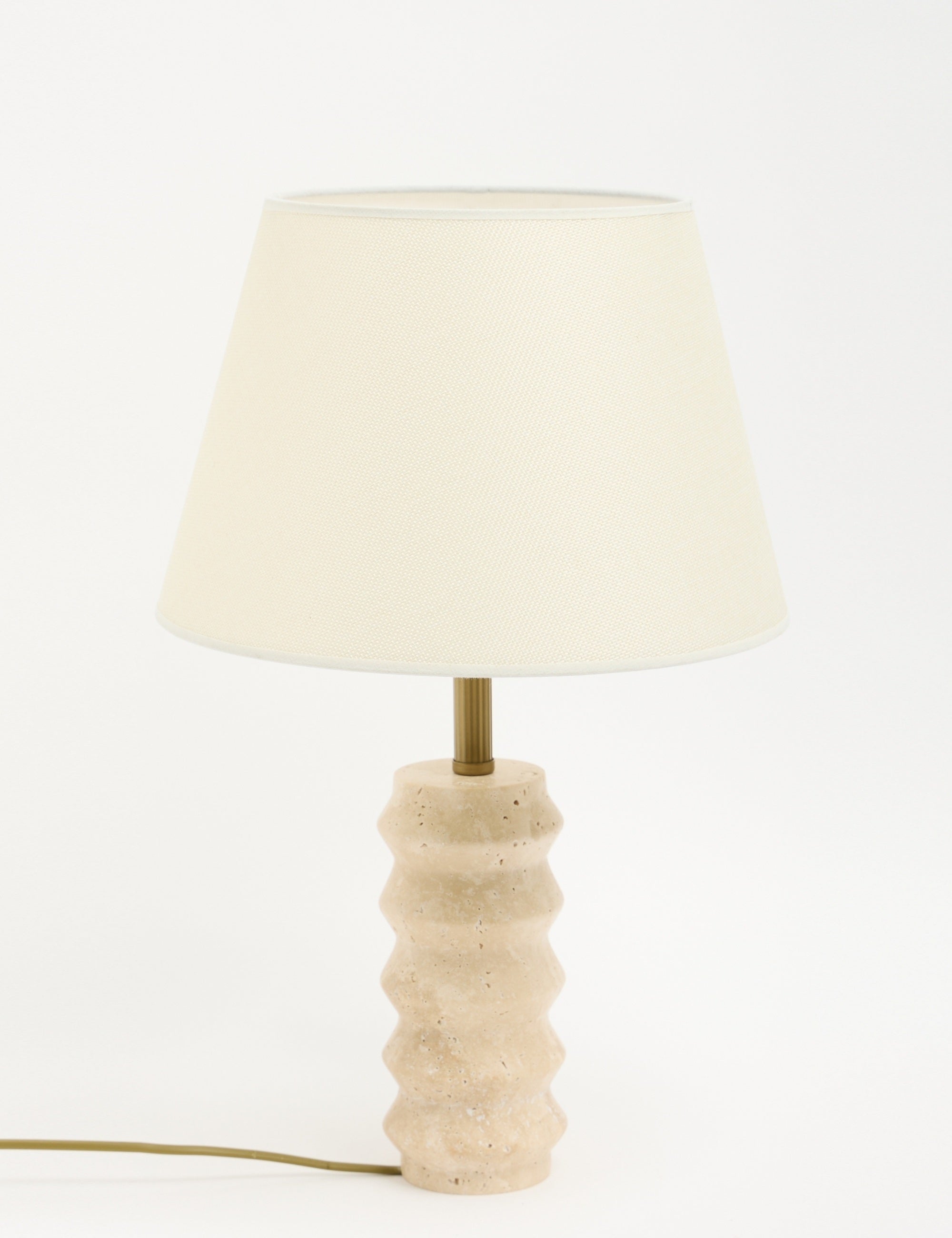 Meya Kumaş Şapkalı Traverten Abajur