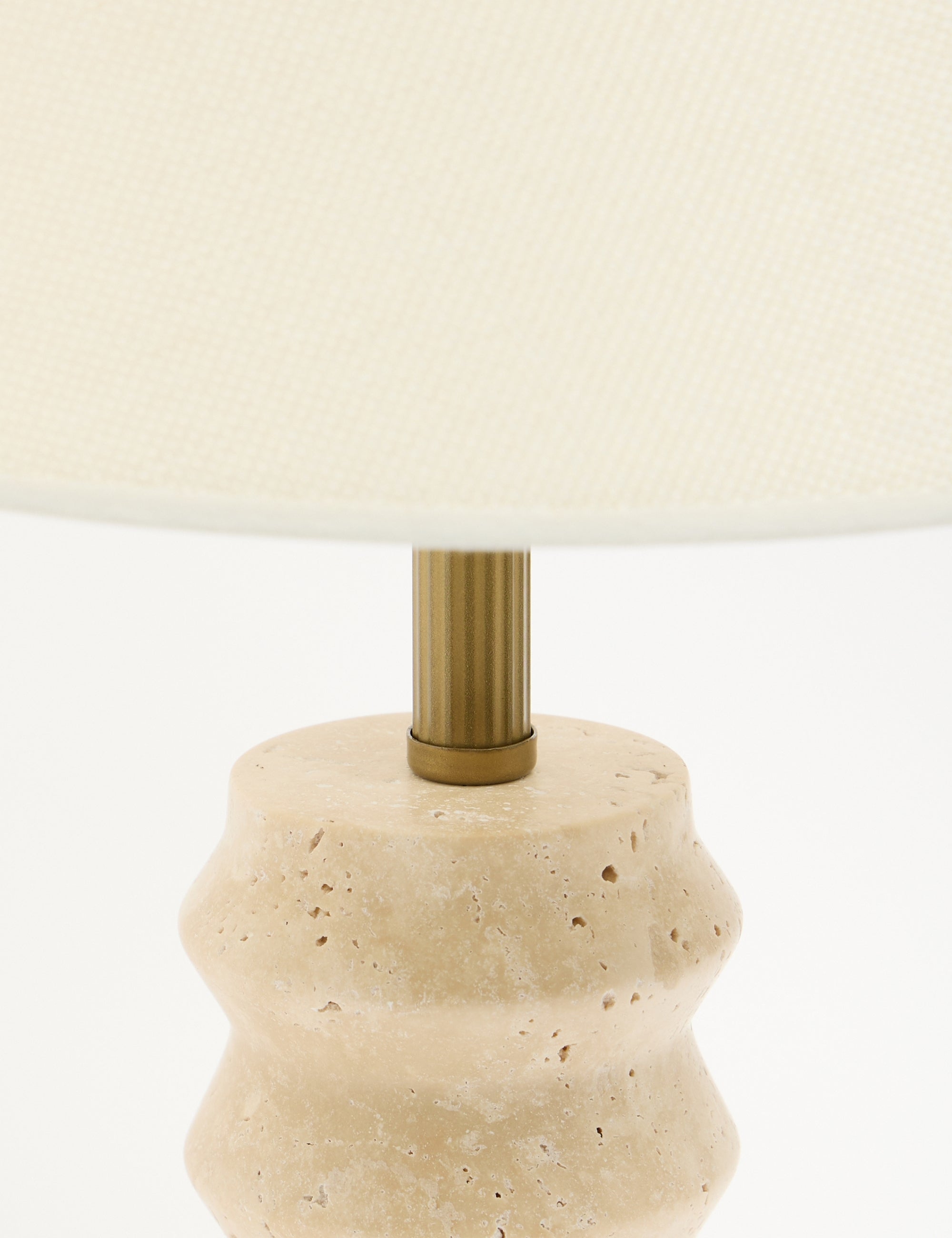 Meya Kumaş Şapkalı Traverten Abajur