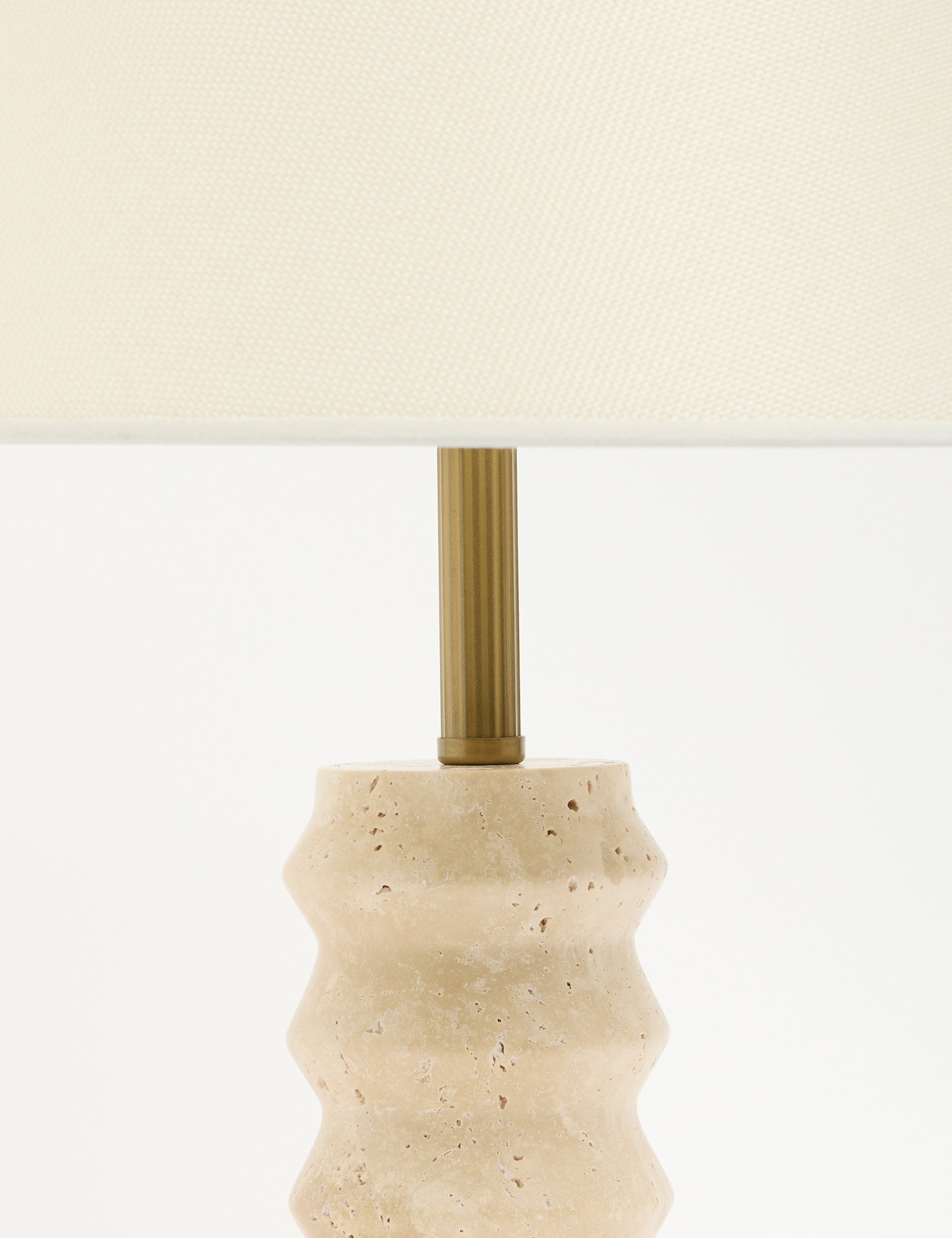 Meya Kumaş Şapkalı Traverten Abajur