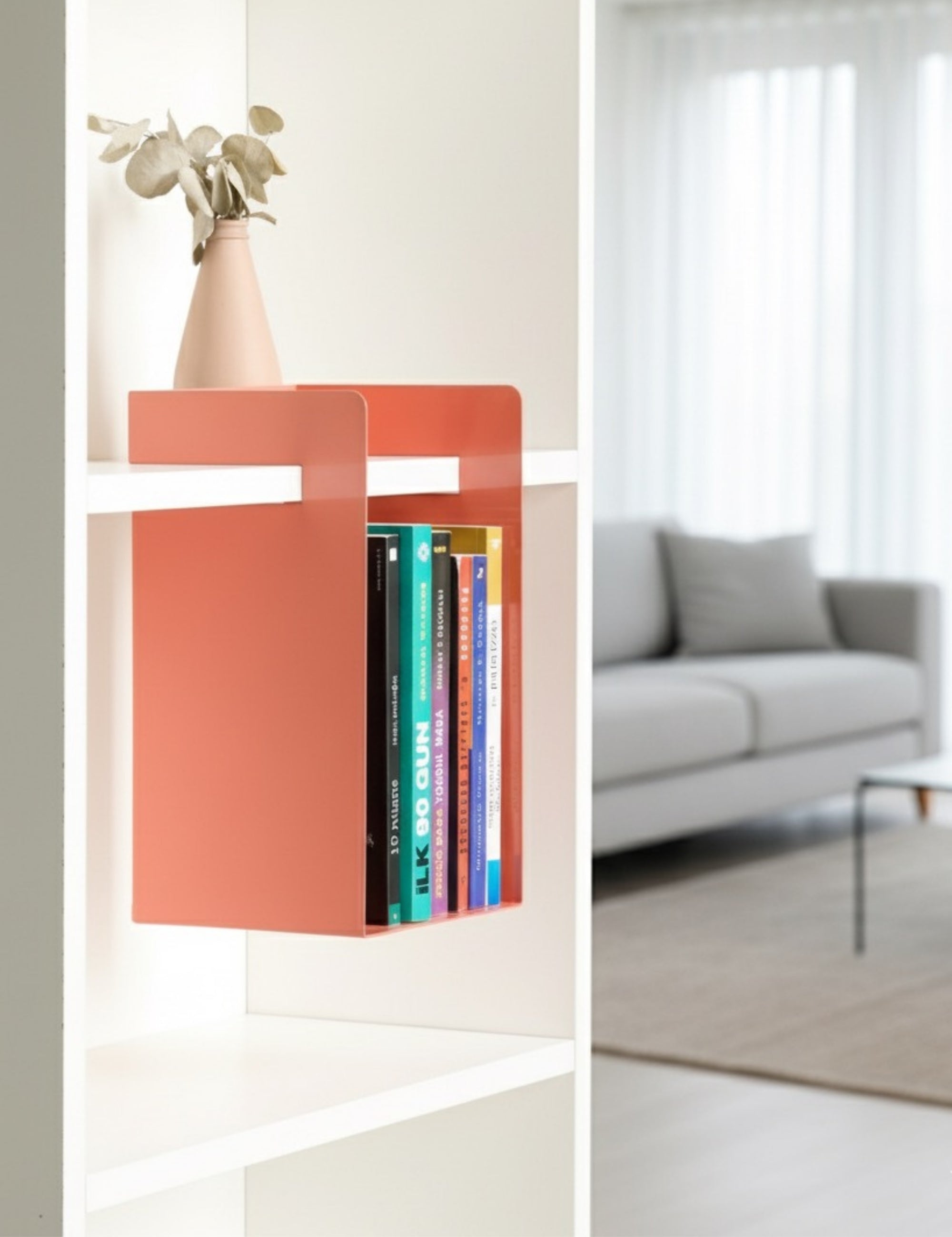 Cube Kitaplık ve Çalışma Masası Düzenleyici - Somon