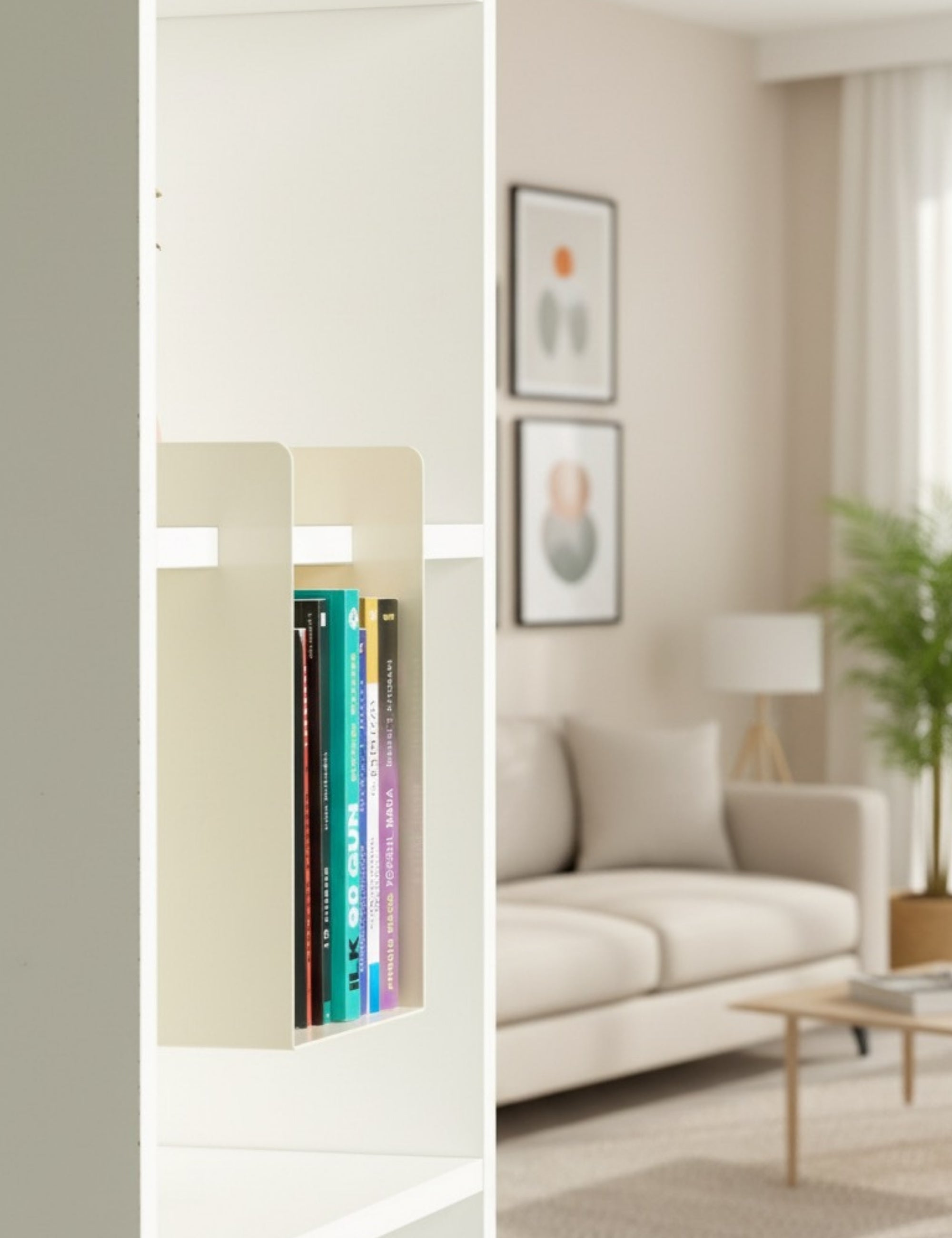 Cube Kitaplık ve Çalışma Masası Düzenleyici - Krem