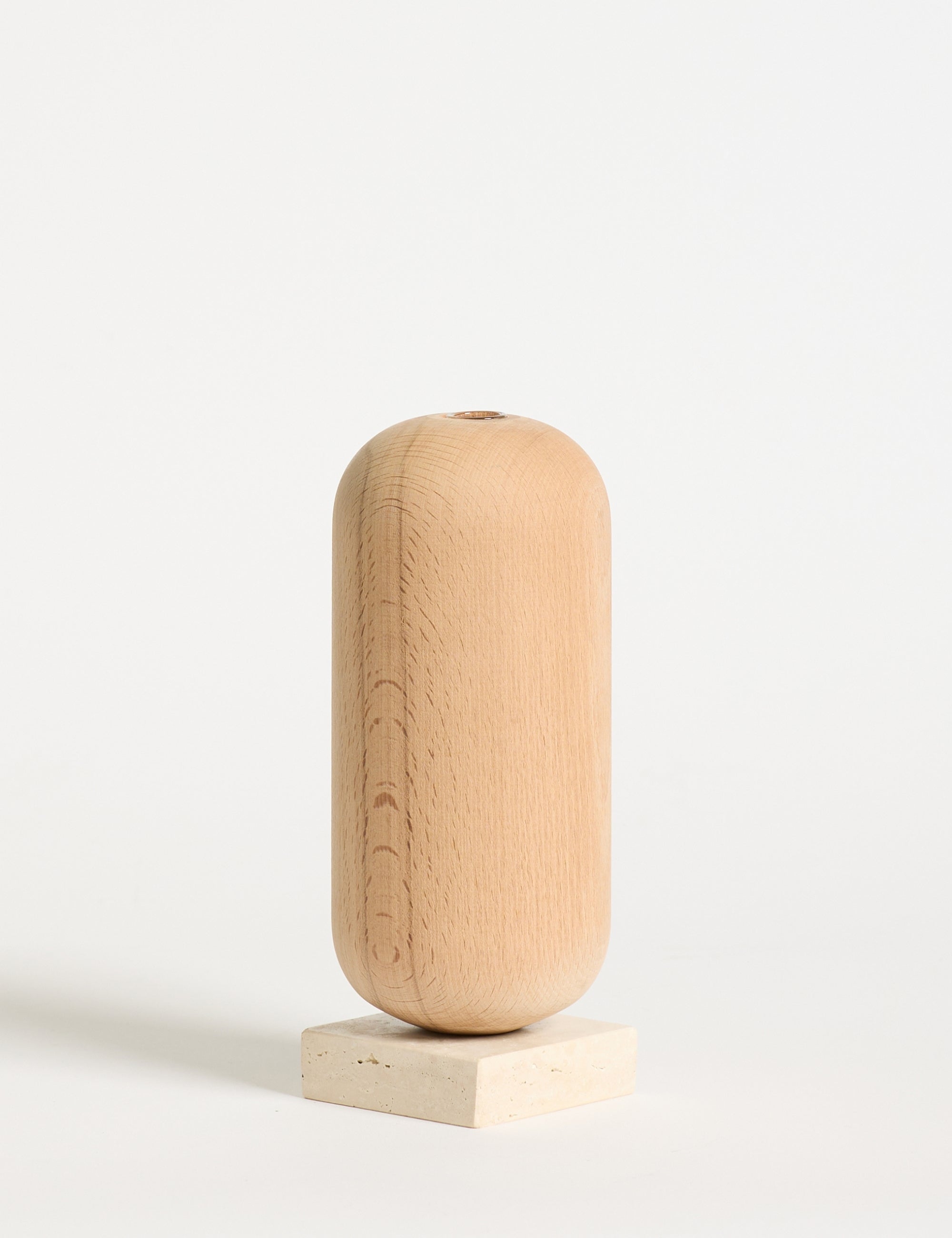 Ahşap Gövdeli Traverten Dekoratif Vazo