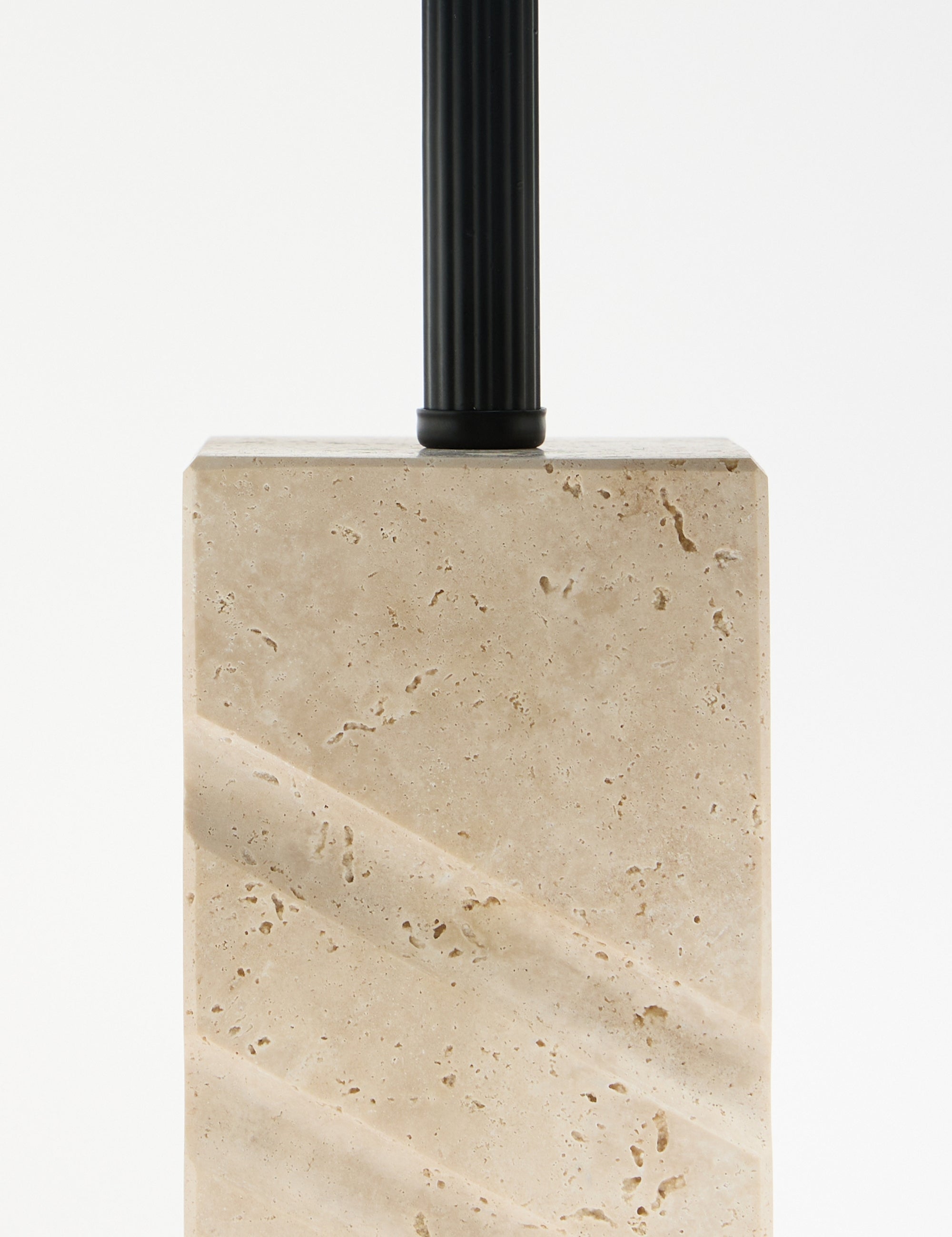 Valen Kumaş Şapkalı Siyah Traverten Abajur