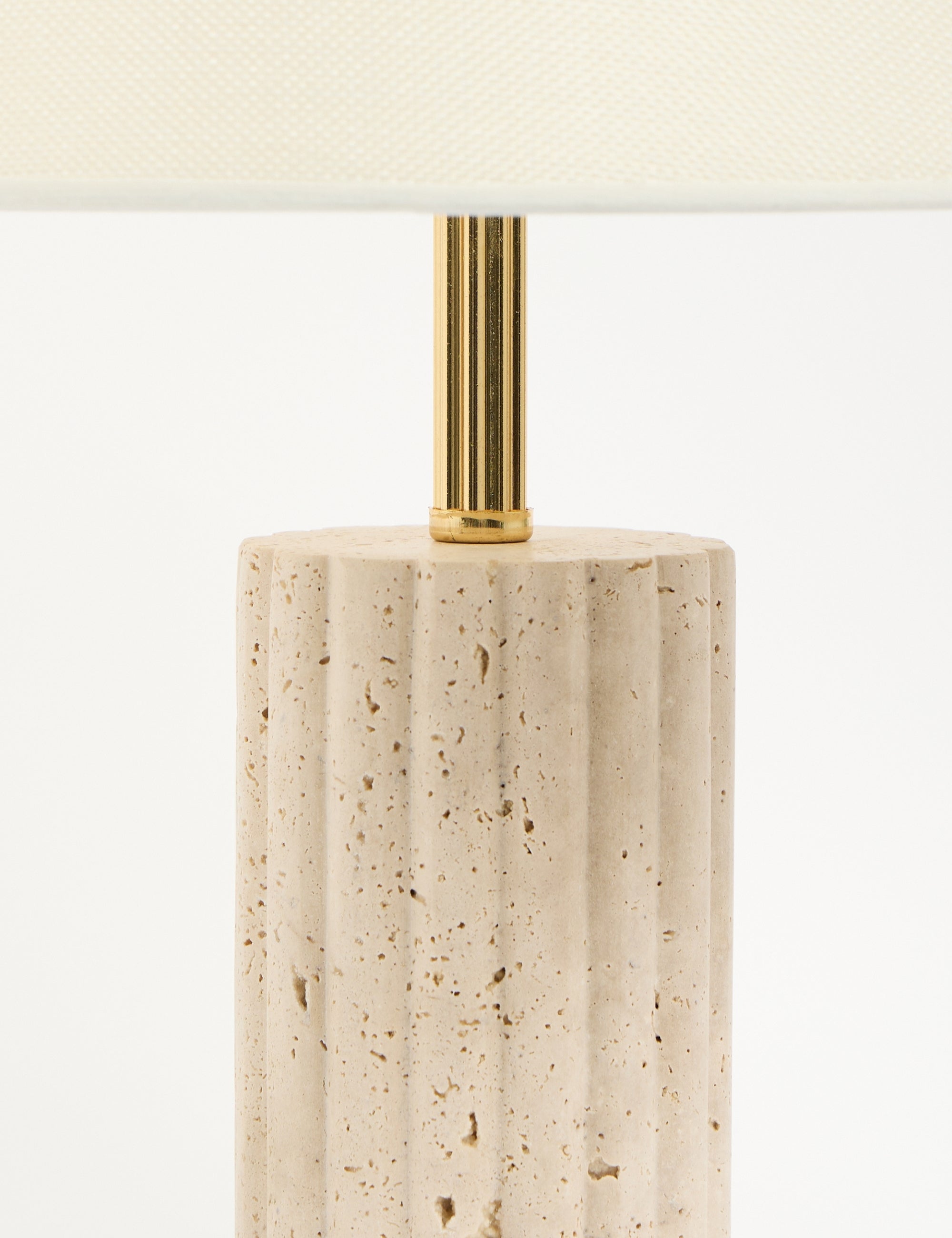 Astra Kumaş Şapkalı Gold Traverten Abajur