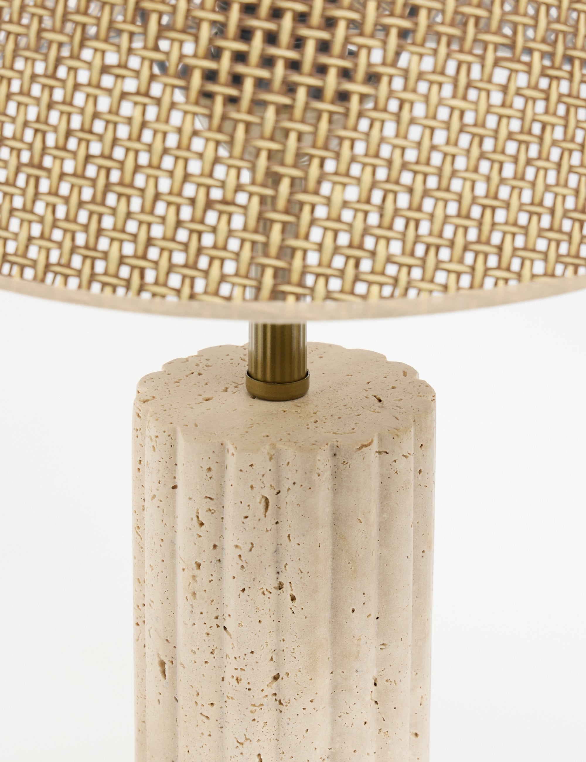 Astra Hasır Şapkalı Traverten Abajur