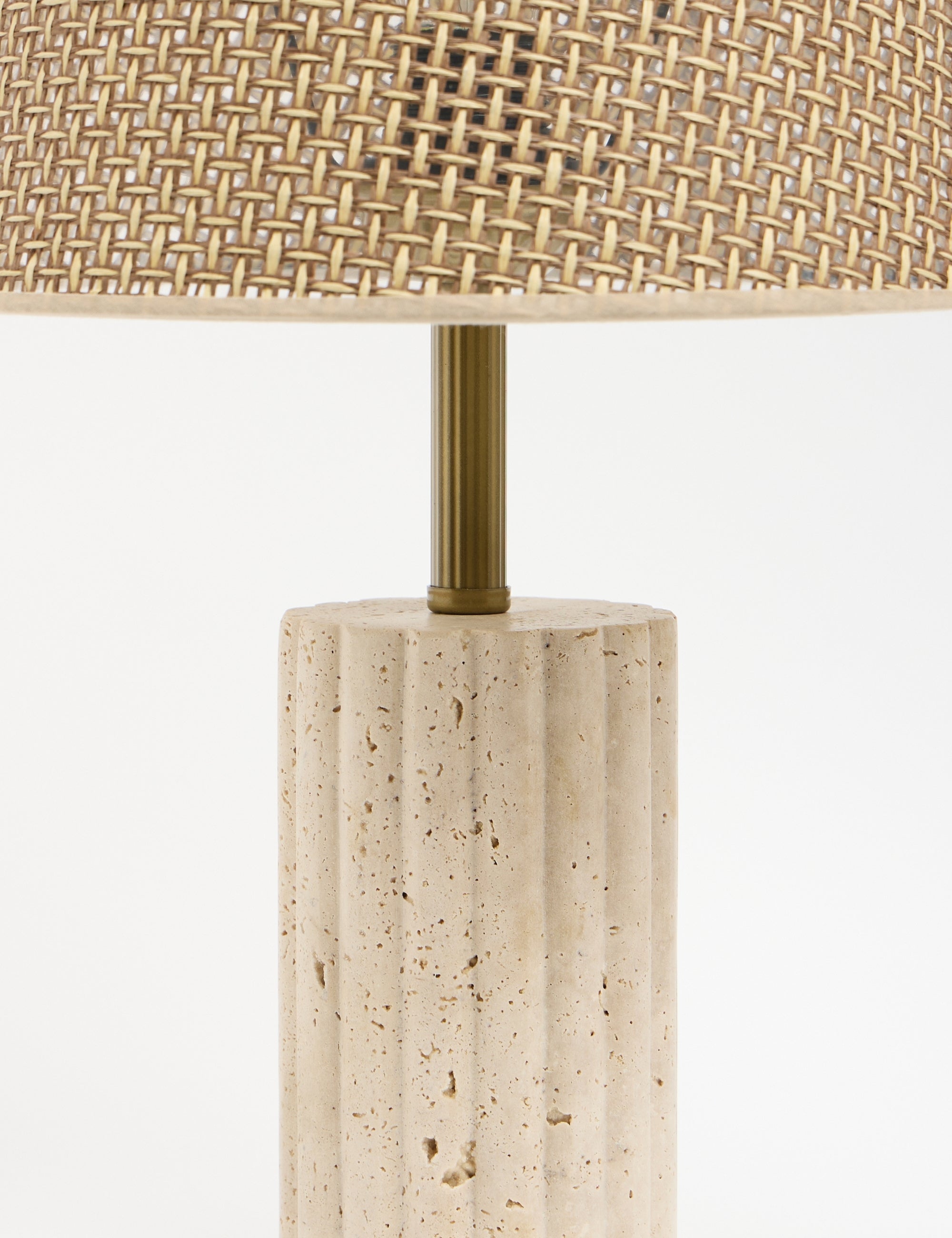 Astra Hasır Şapkalı Traverten Abajur