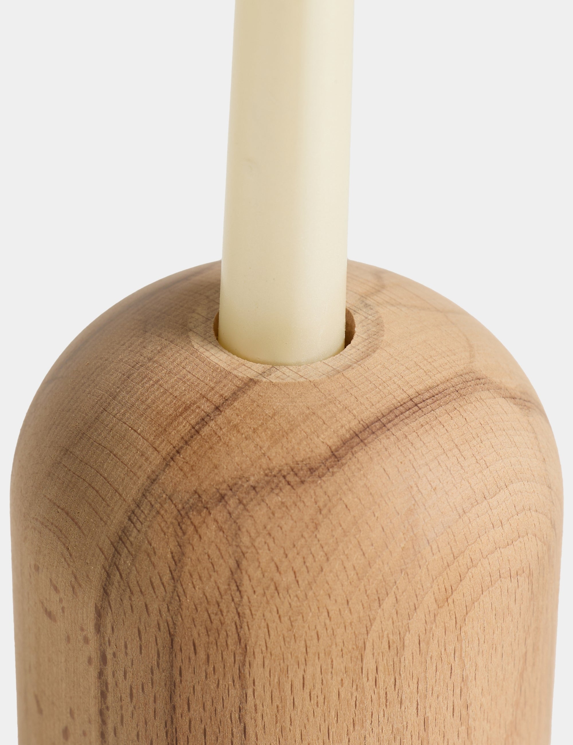 Ahşap Gövdeli Traverten Dekoratif Şamdan