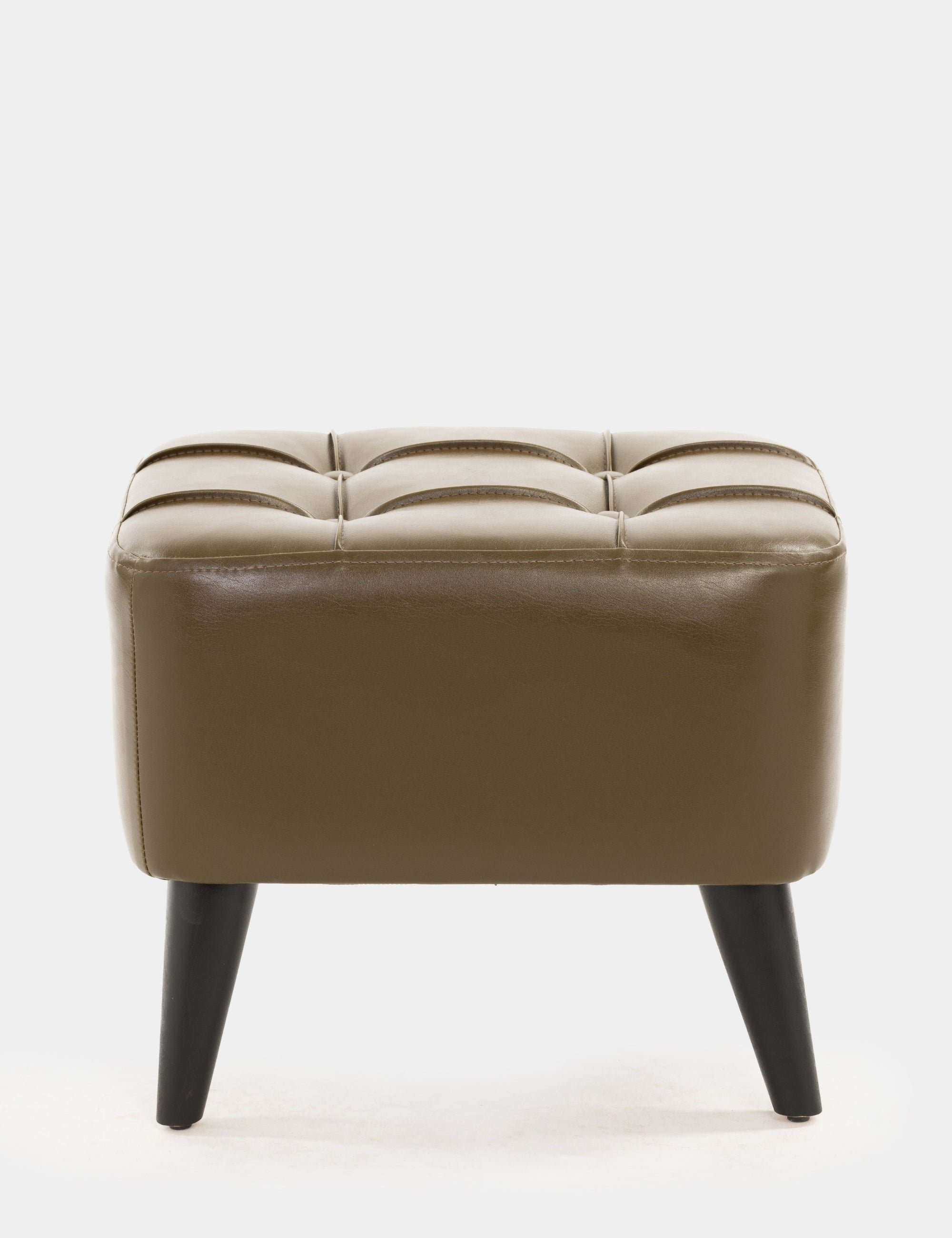 Ottocase Nostaljik El Yapımı Kapitone Deri Puf - Haki