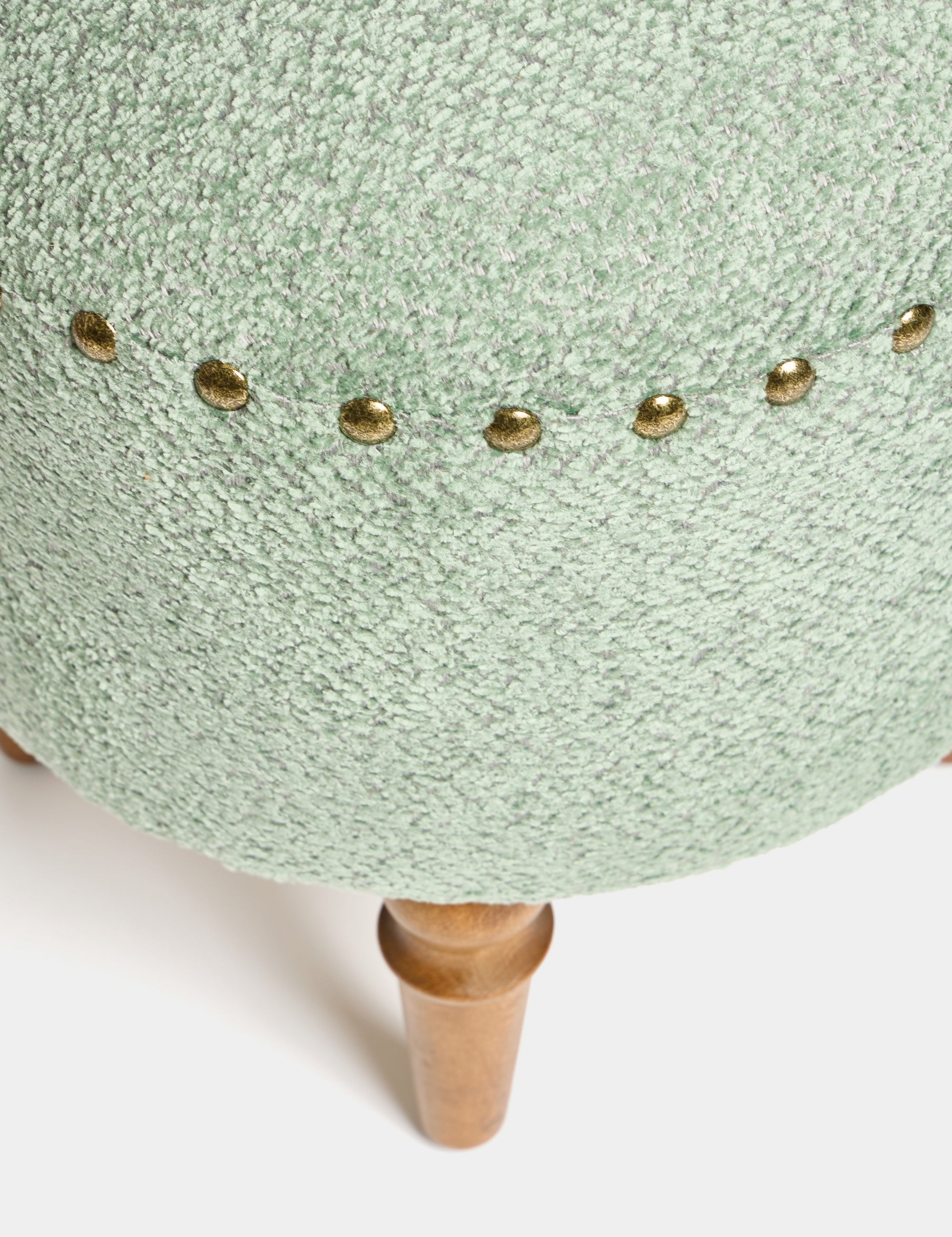 Saga Nostajik Ahşap Ayaklı Puf