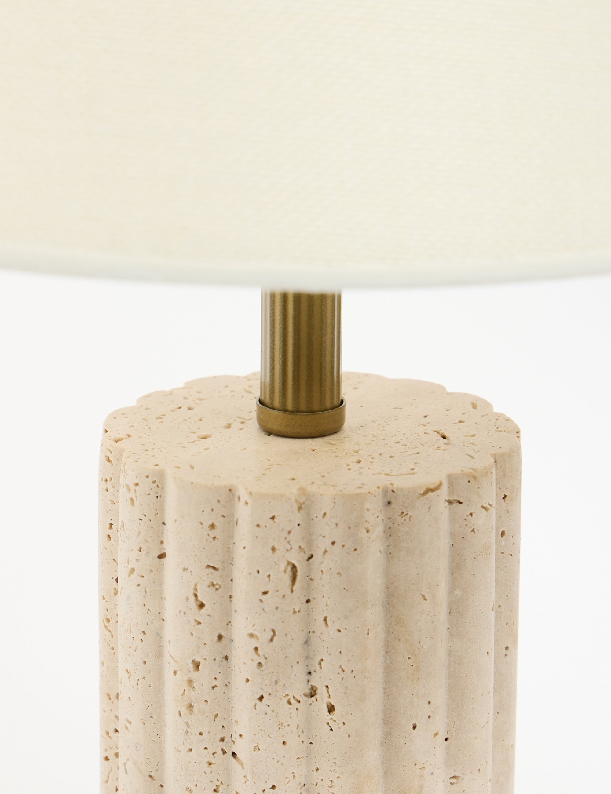 Astra Kumaş Şapkalı Traverten Abajur