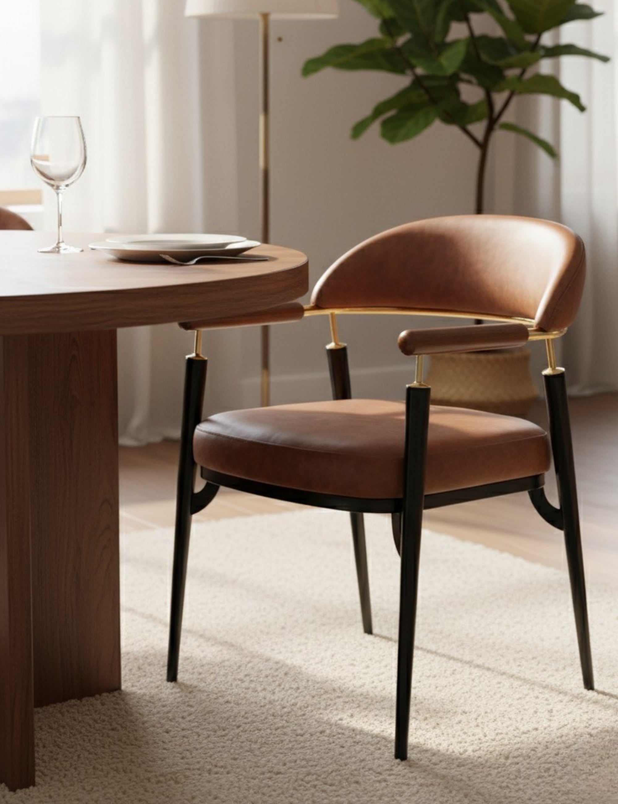 Bjorn Deri Döşeme Yemek Odası Sandalyesi