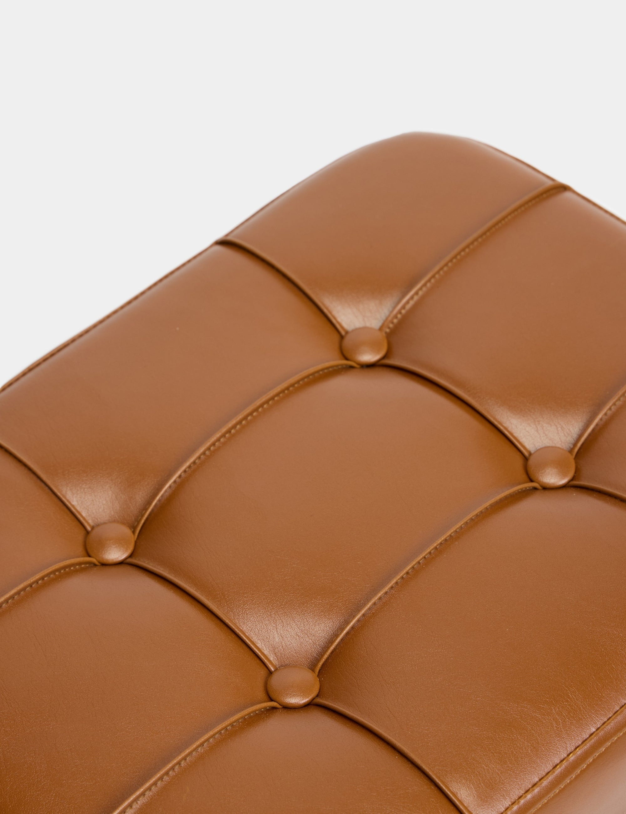 Ottocase Nostaljik El Yapımı Kapitone Deri Puf - Kahverengi