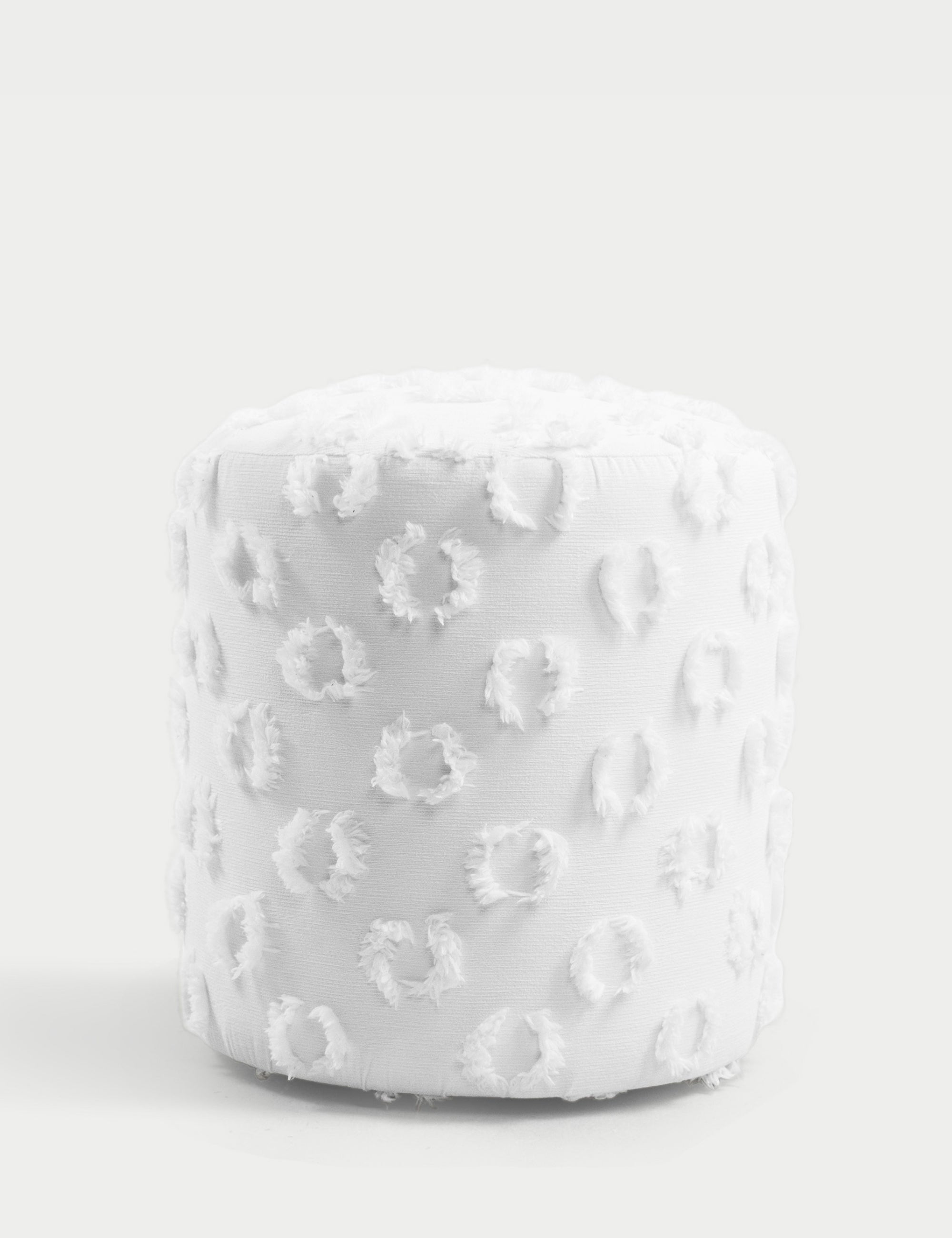 Astrid Dokuma Puf - Beyaz