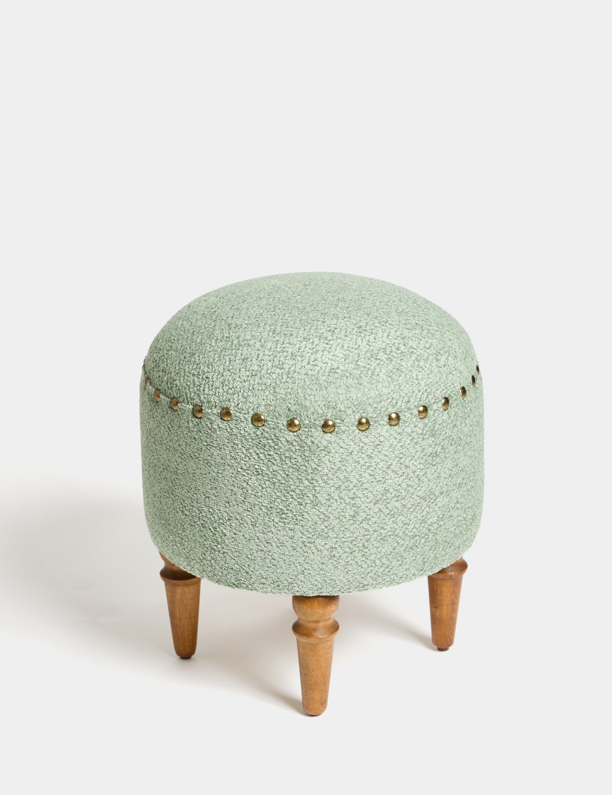 Saga Nostajik Ahşap Ayaklı Puf