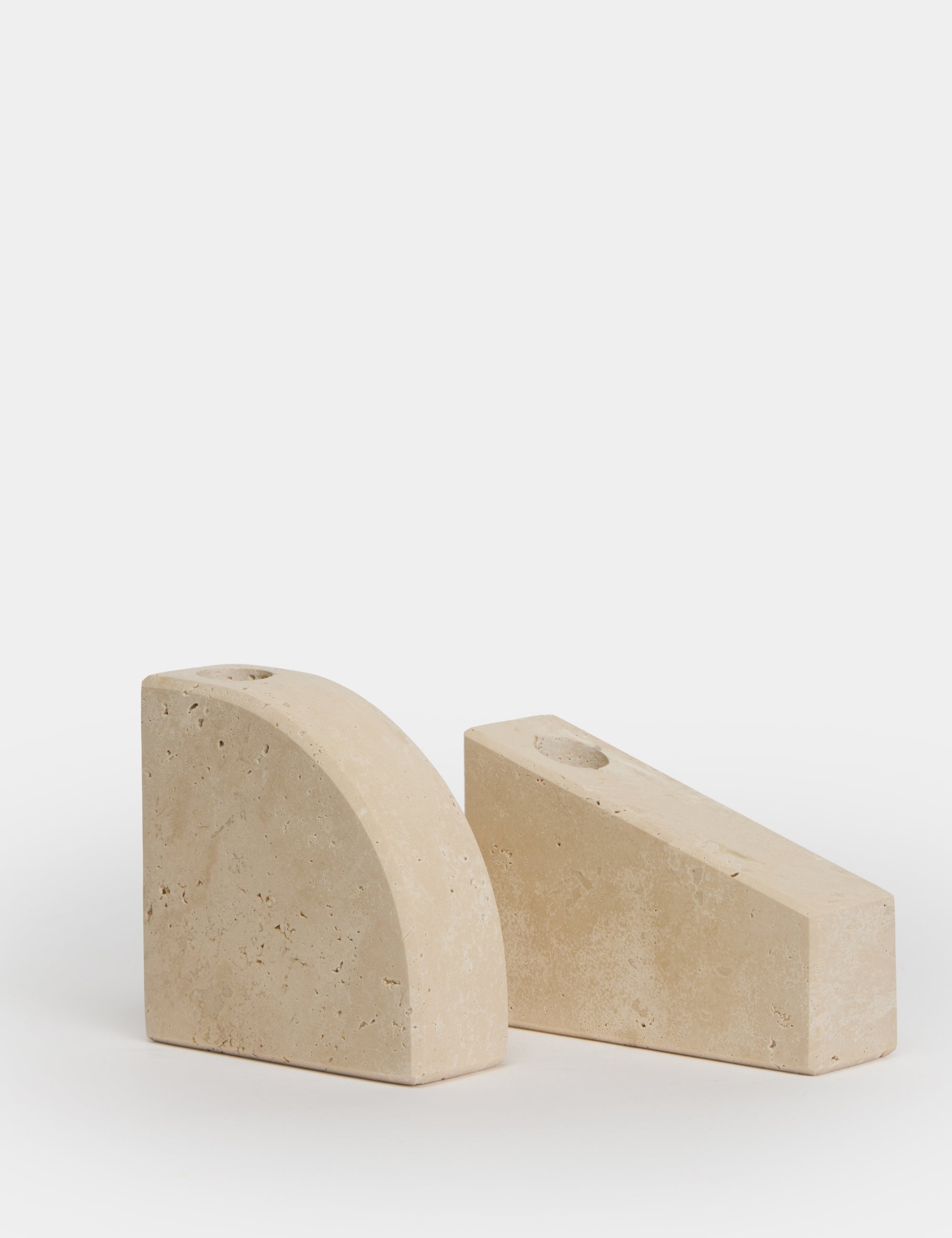 Etern Elips Traverten Şamdan