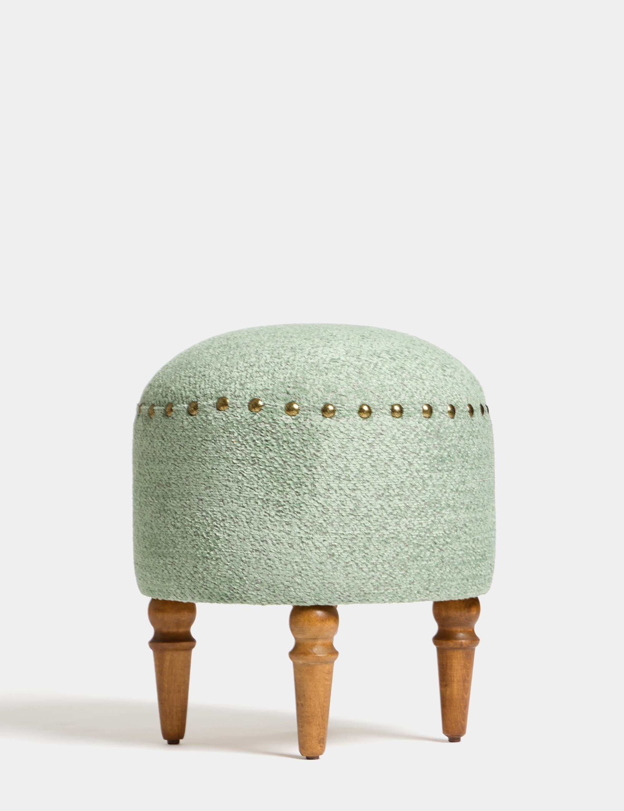 Saga Nostajik Ahşap Ayaklı Puf