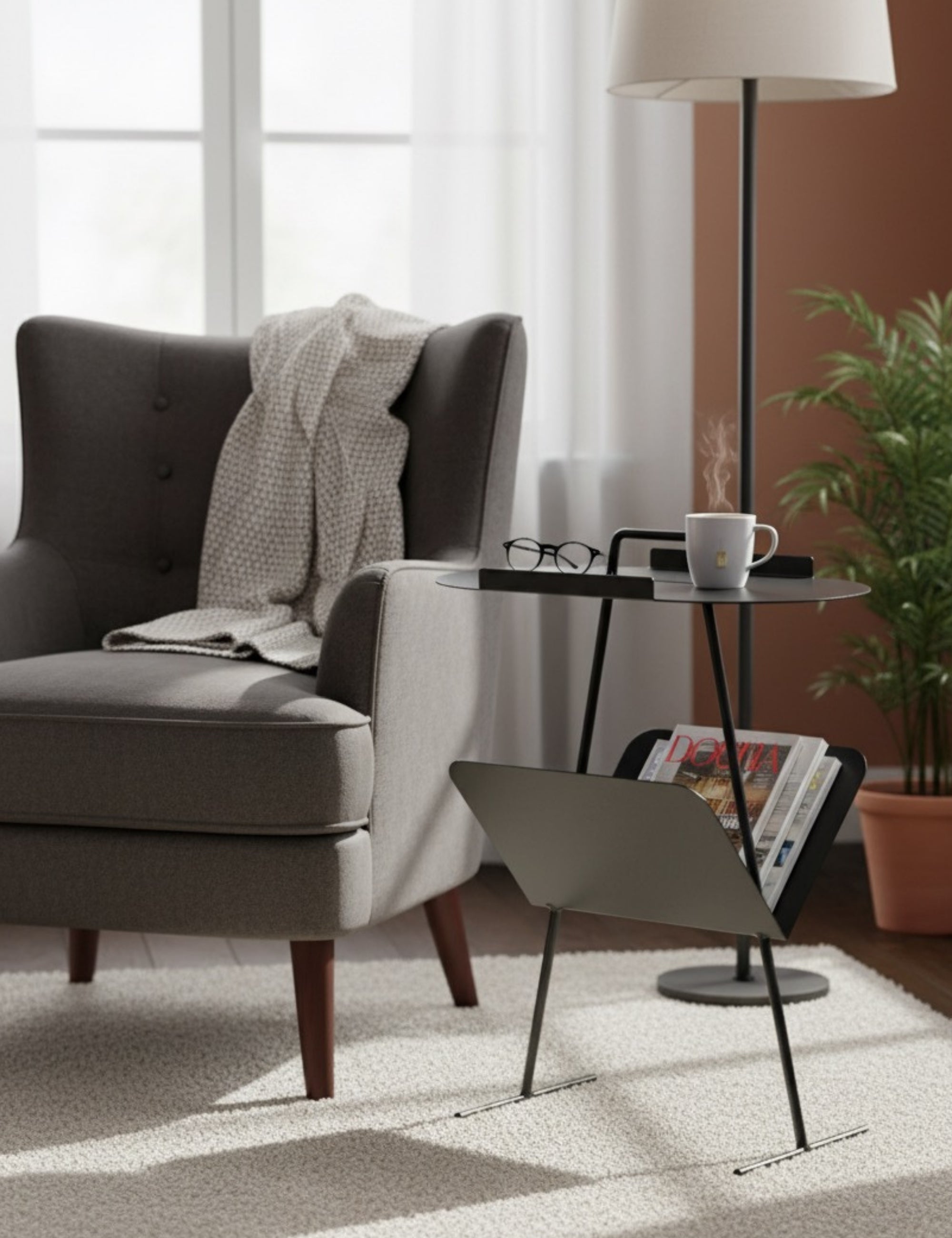 Goddy Gazetelikli Yan Sehpa - Siyah