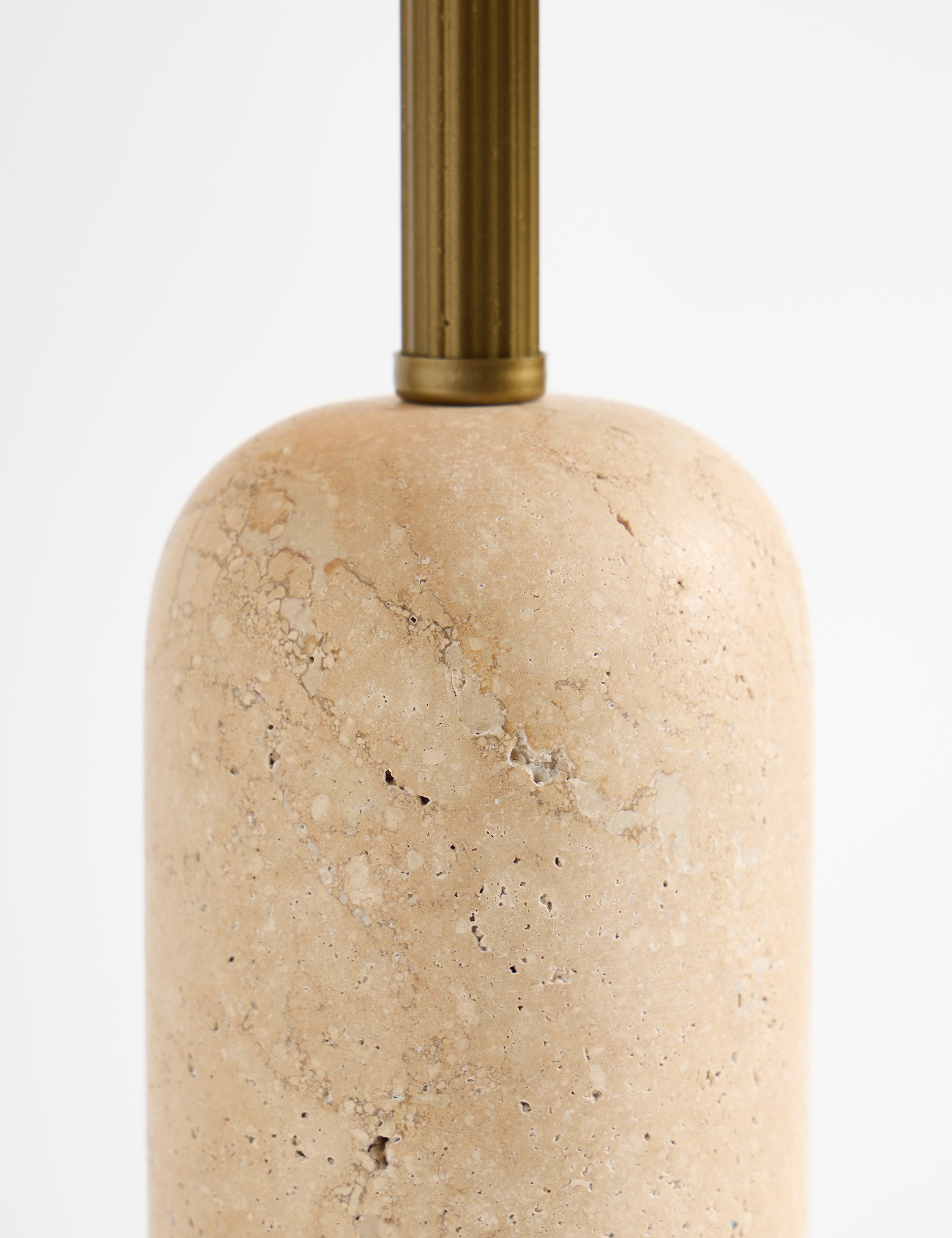 Luum Hasır Şapkalı Traverten Abajur