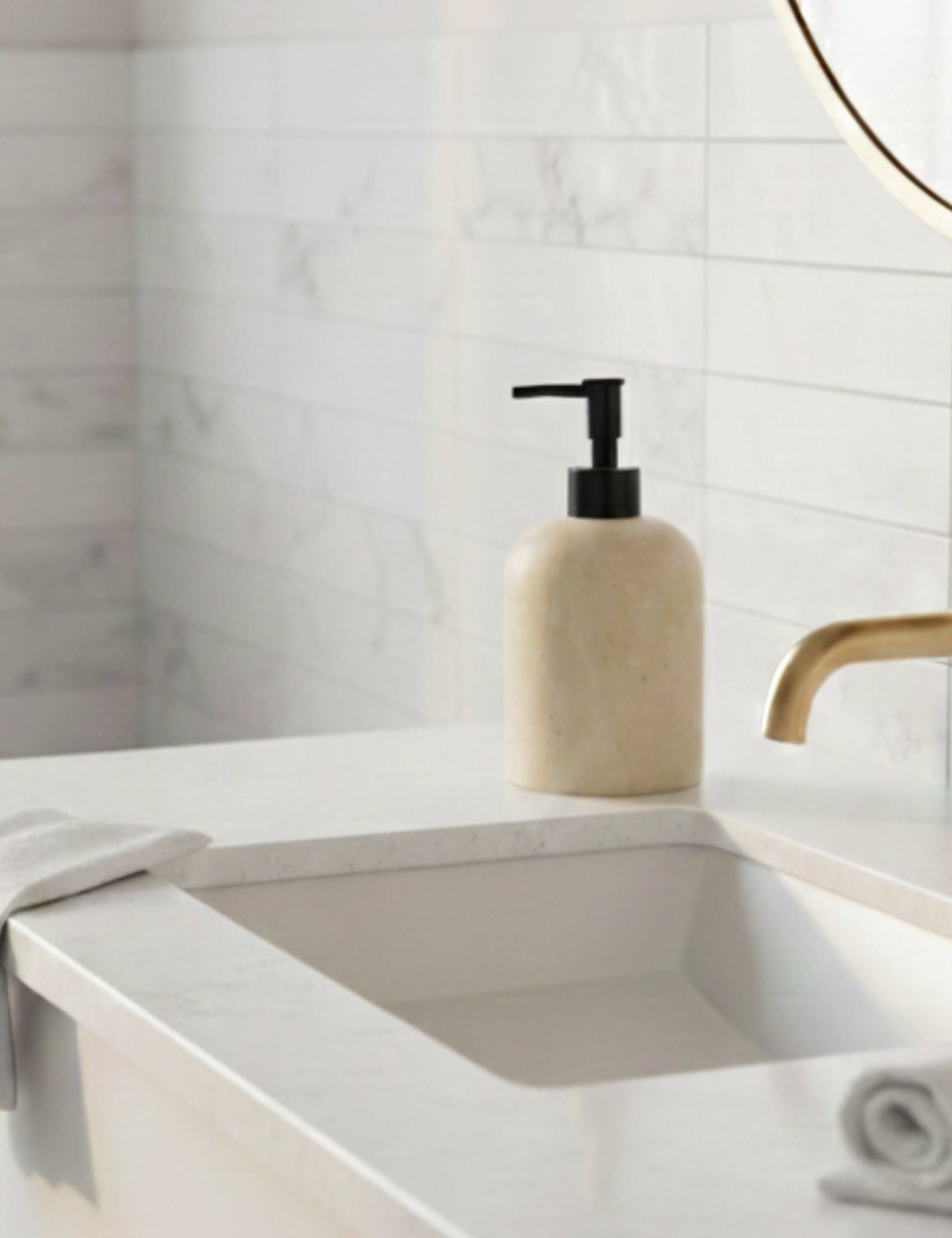 Etern Traverten Sıvı Sabunluk - Siyah