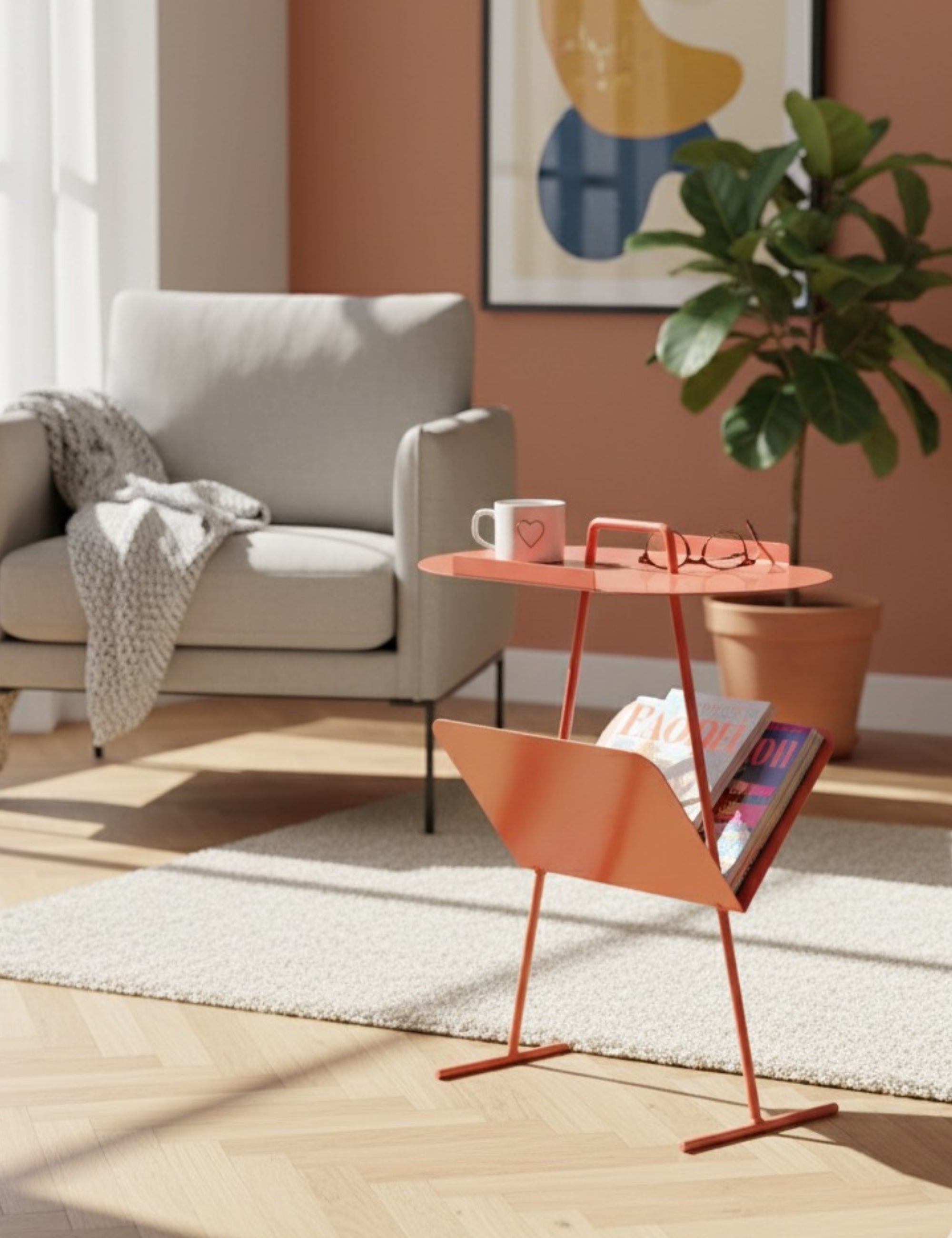 Goddy Gazetelikli Yan Sehpa - Somon