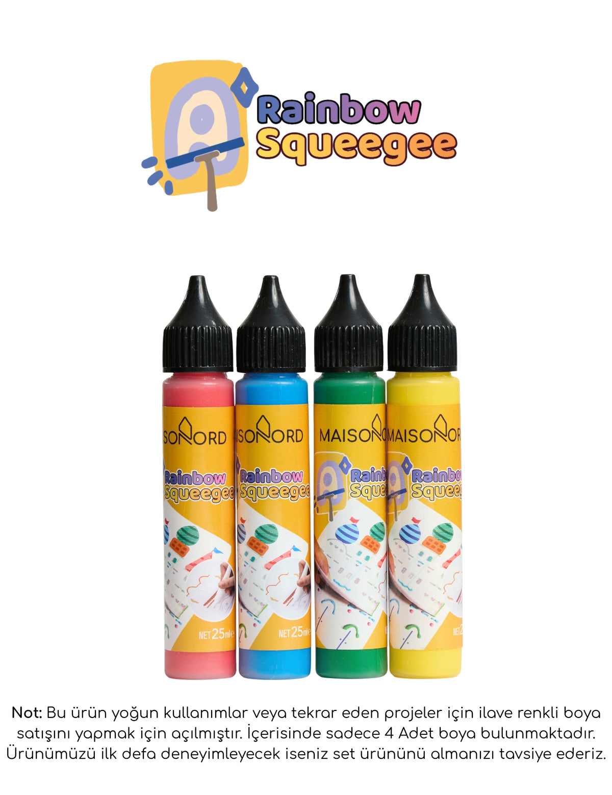 Maisonord Rainbow Squeegee Yedek Boya (4 Adet)