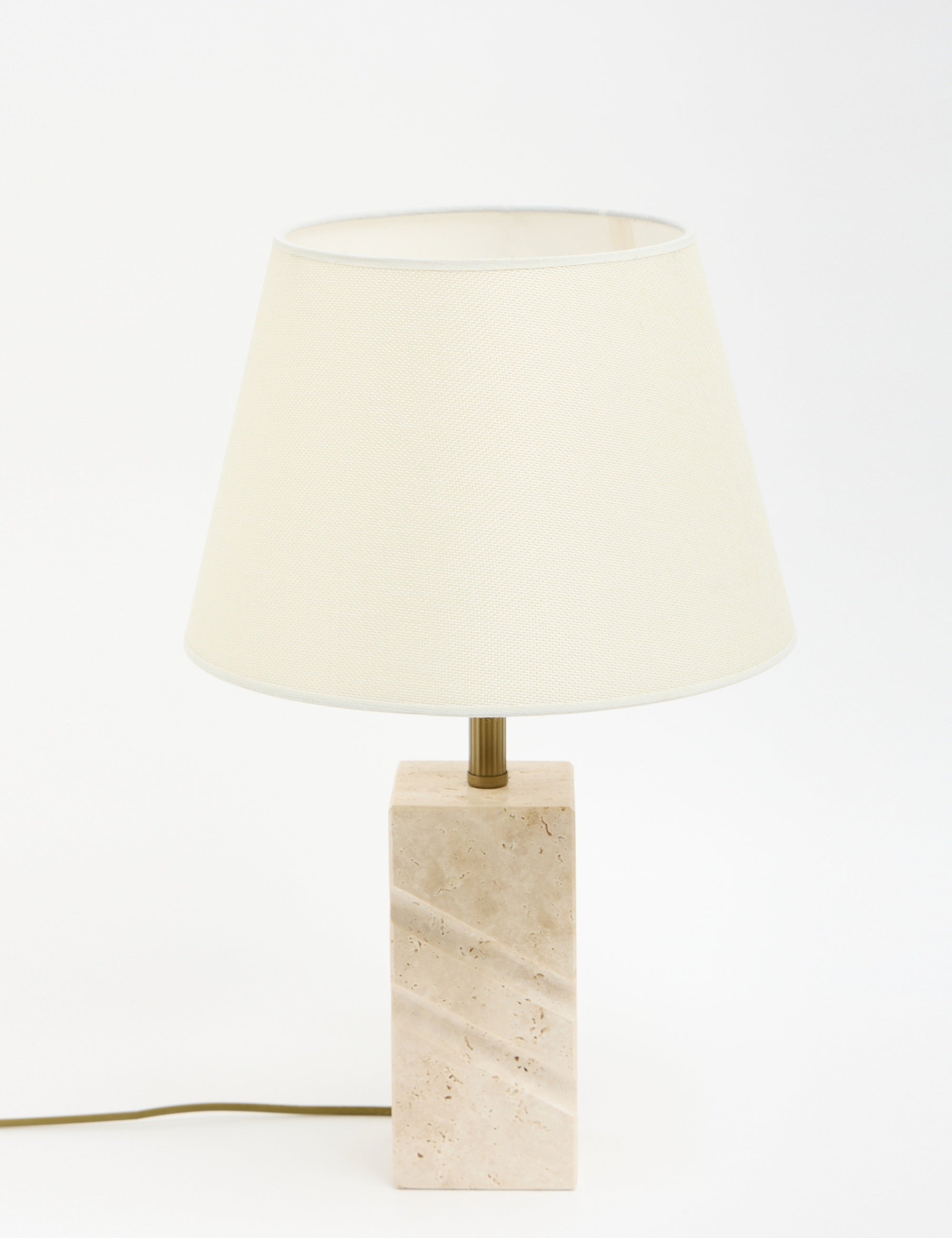 Valen Kumaş Şapkalı Traverten Abajur