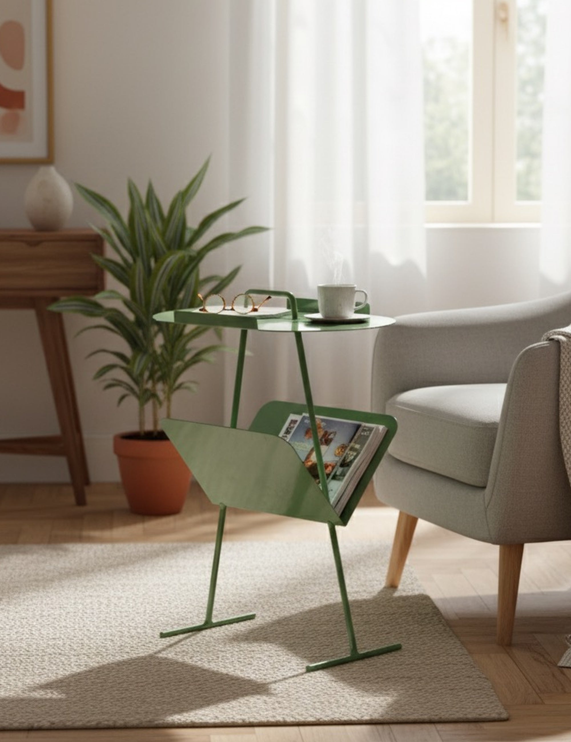 Goddy Gazetelikli Yan Sehpa - Matcha