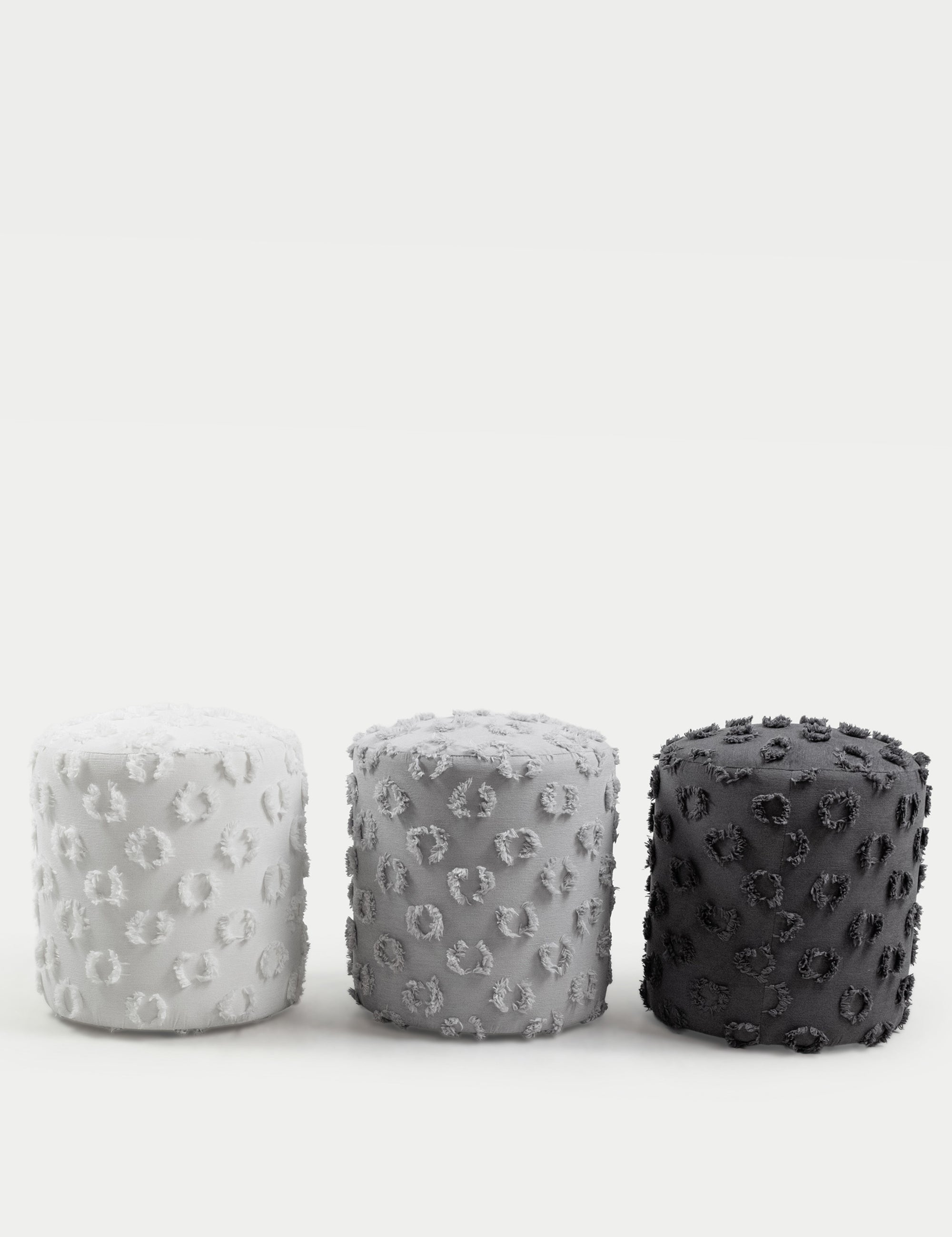 Astrid Dokuma Puf - Beyaz