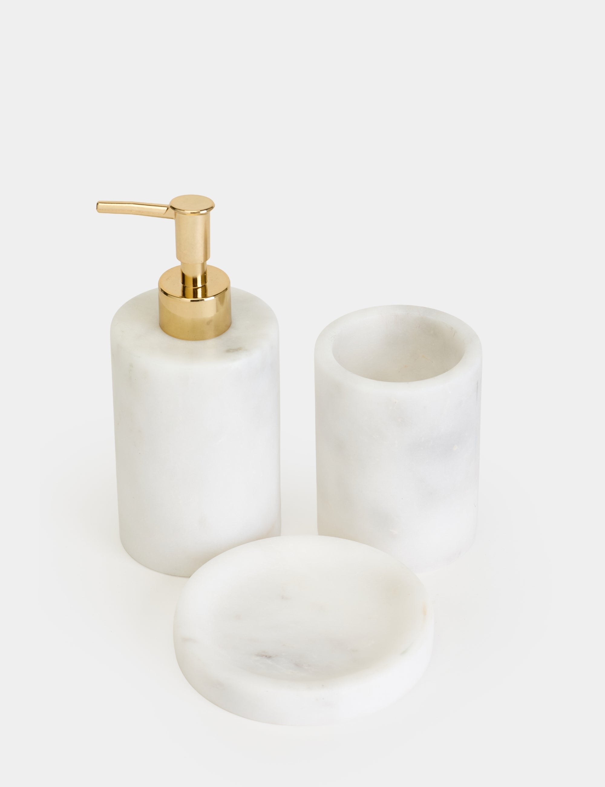 Flora Mermer 3'lü Banyo Seti - Gold