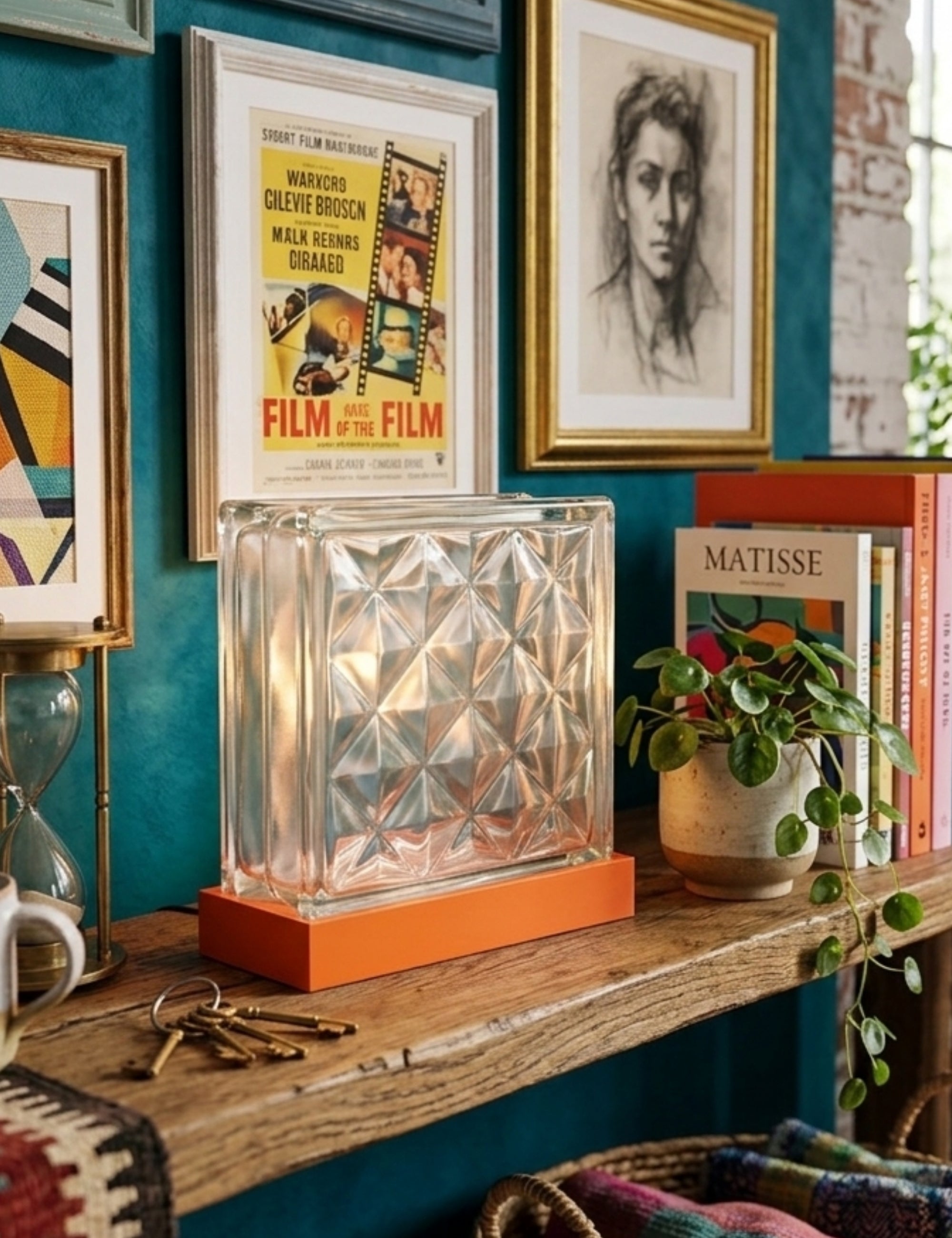 Mood Block Prizma Dekoratif Abajur - Turuncu