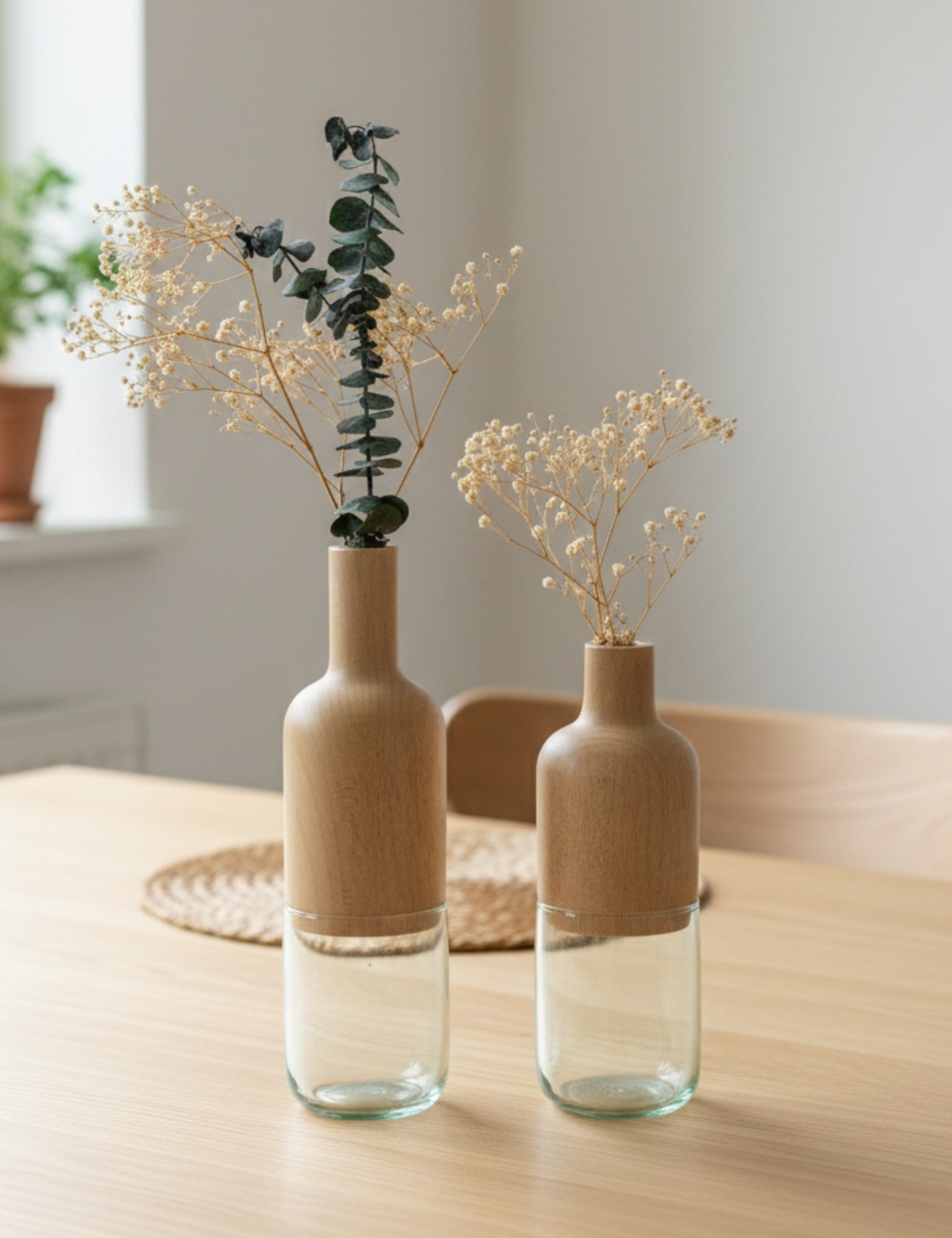 Harmony Minimalist 2'li Vazo Seti - Şeffaf