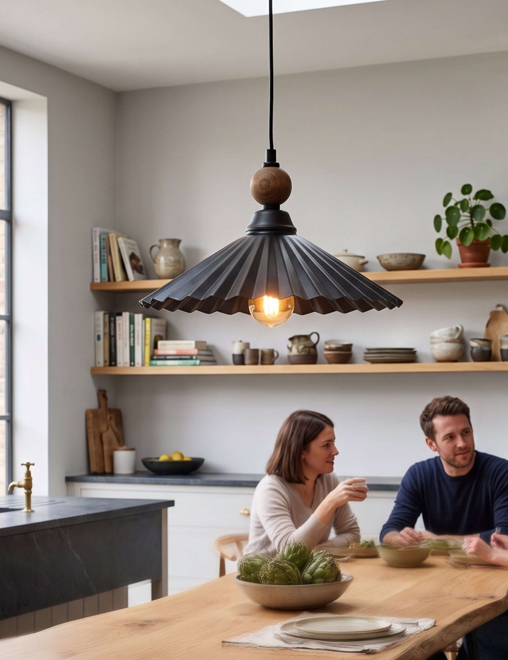 Wave Metal Avize - Siyah